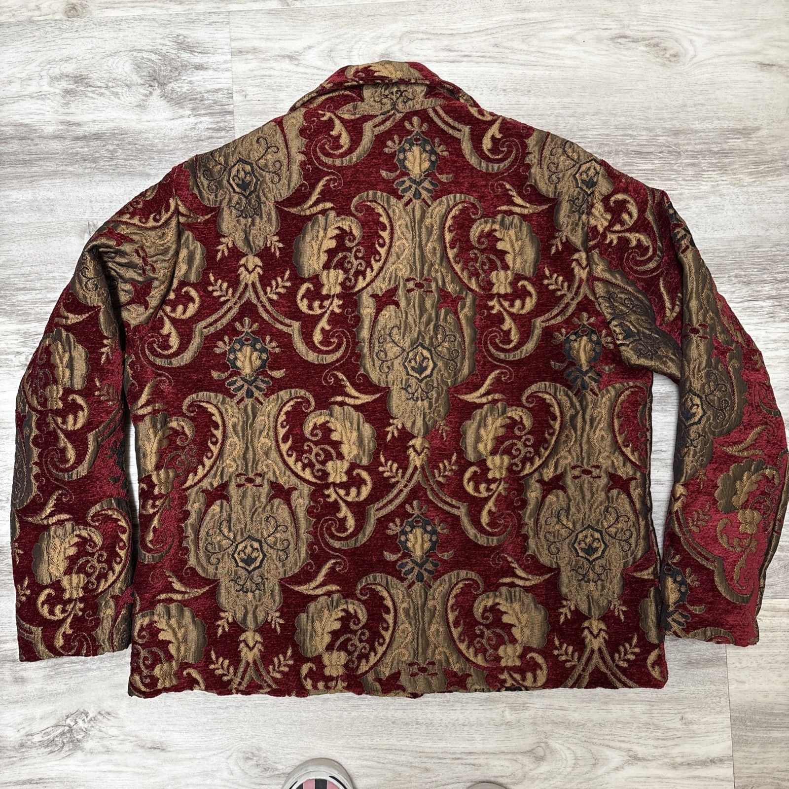 Vintage DB Sport Tapestry Velvet Jacket Womens M Ruby Gold Blazer Em Size M / US 6-8 / IT 42-44 - 7 Thumbnail