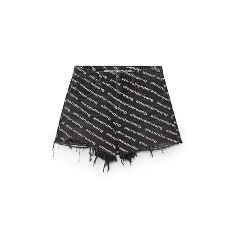 Alexander Wang Alexander Wang Bite Logo Print Denim Shorts- Size 25" / US 0 / IT 36 - 1 Thumbnail