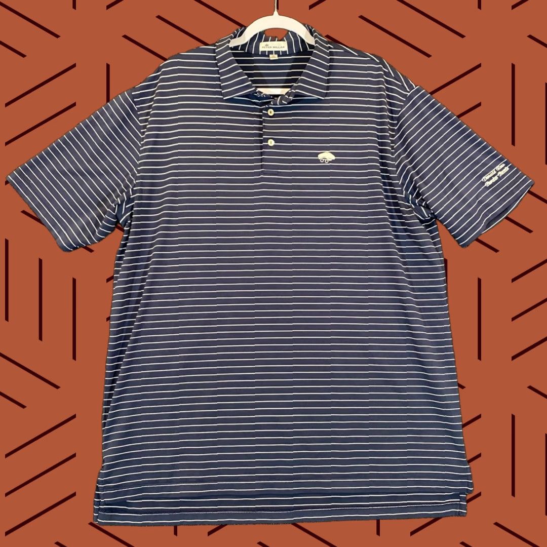 Peter Millar Peter Millar Polo Mens XL Blue White Striped Performance Golf Shirt S/S Polo Shirt Mens XL Blue Striped Peter Millar Golf Performance Shirt Size US XL / EU 56 / 4 - 1 Thumbnail