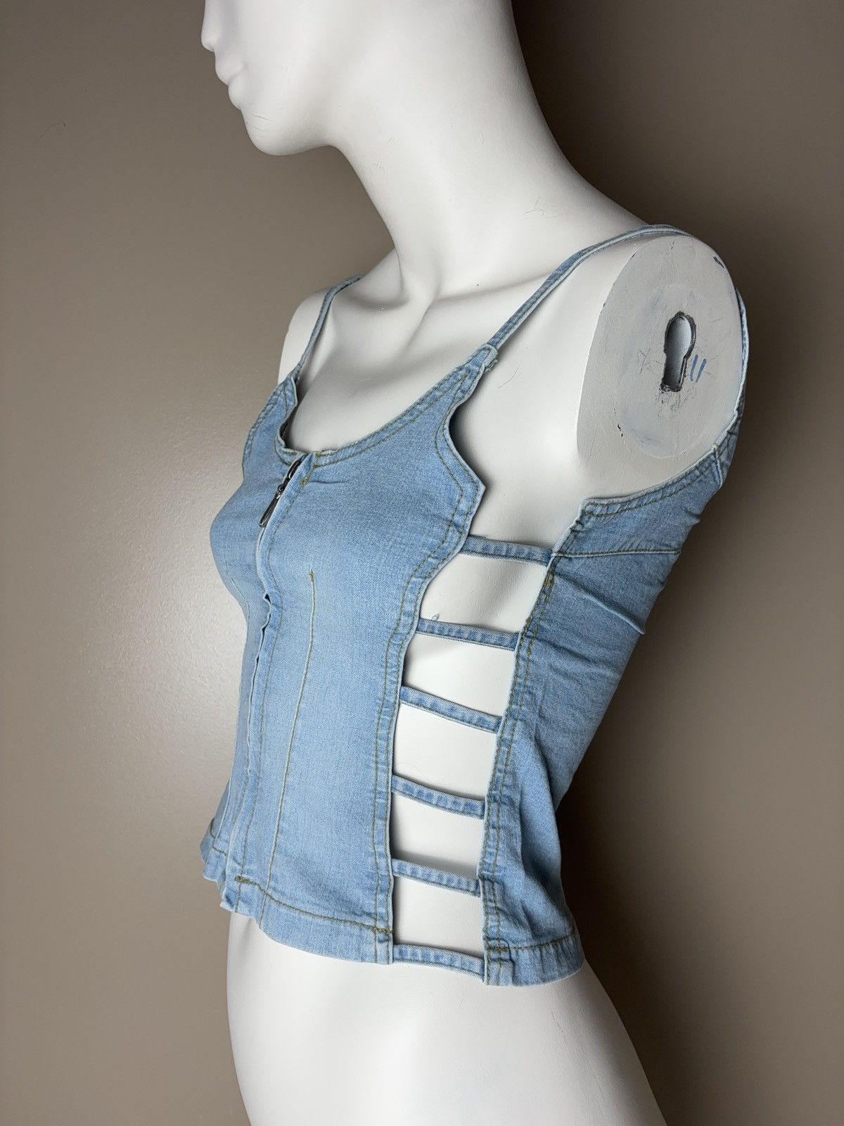 Vintage Denim sexy vintage zip up corset tank top Size S / US 4 / IT 40 - 3 Thumbnail