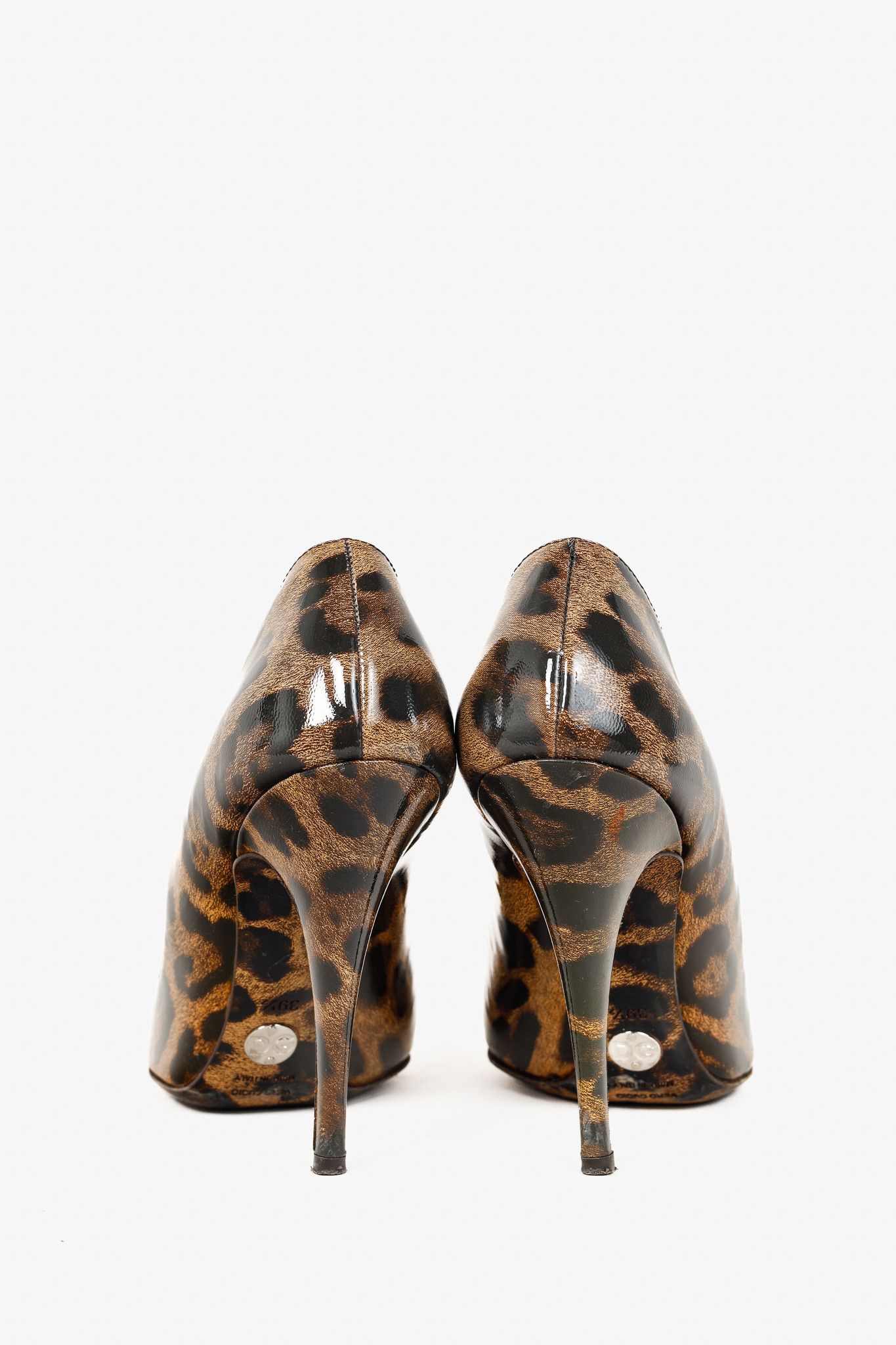 Dolce & Gabbana Dolce & Gabbana Brown Leopard Patent Leather Pumps Size US 9 / IT 39 - 3 Thumbnail