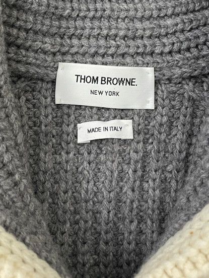 Thom Browne Thom browne Gray four-stripe thick wool lapel cardigan jack Size M / US 6-8 / IT 42-44 - 5 Thumbnail