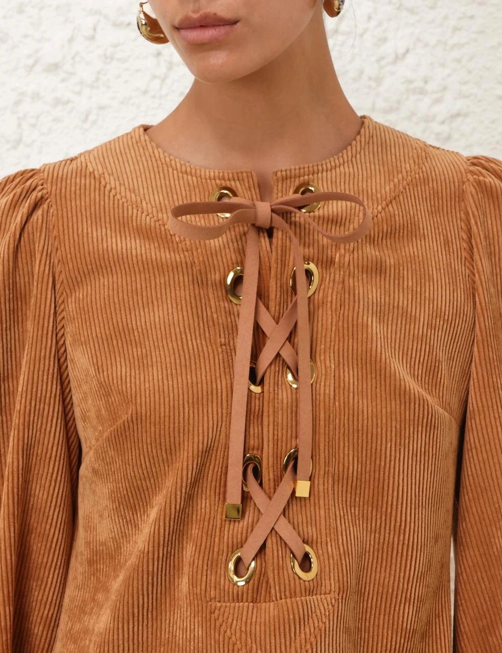 Zimmermann oc11z0226 Illuminate Cord Shift Dress In Brown Size S / US 4 / IT 40 - 5 Thumbnail