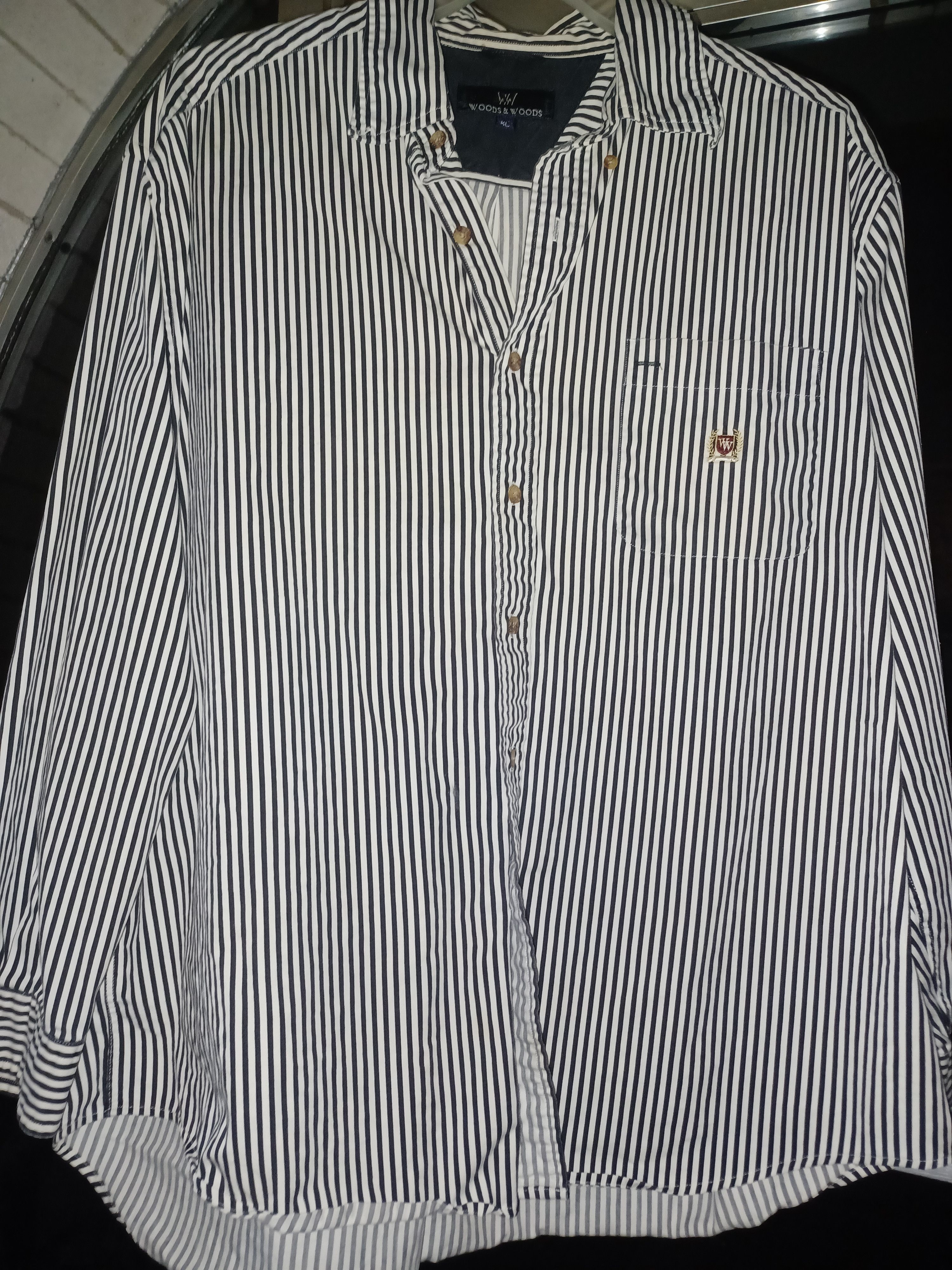 Other Woods & Woods Button-Up Shirt XL Black & White Stripes Size US XL / EU 56 / 4 - 3 Thumbnail