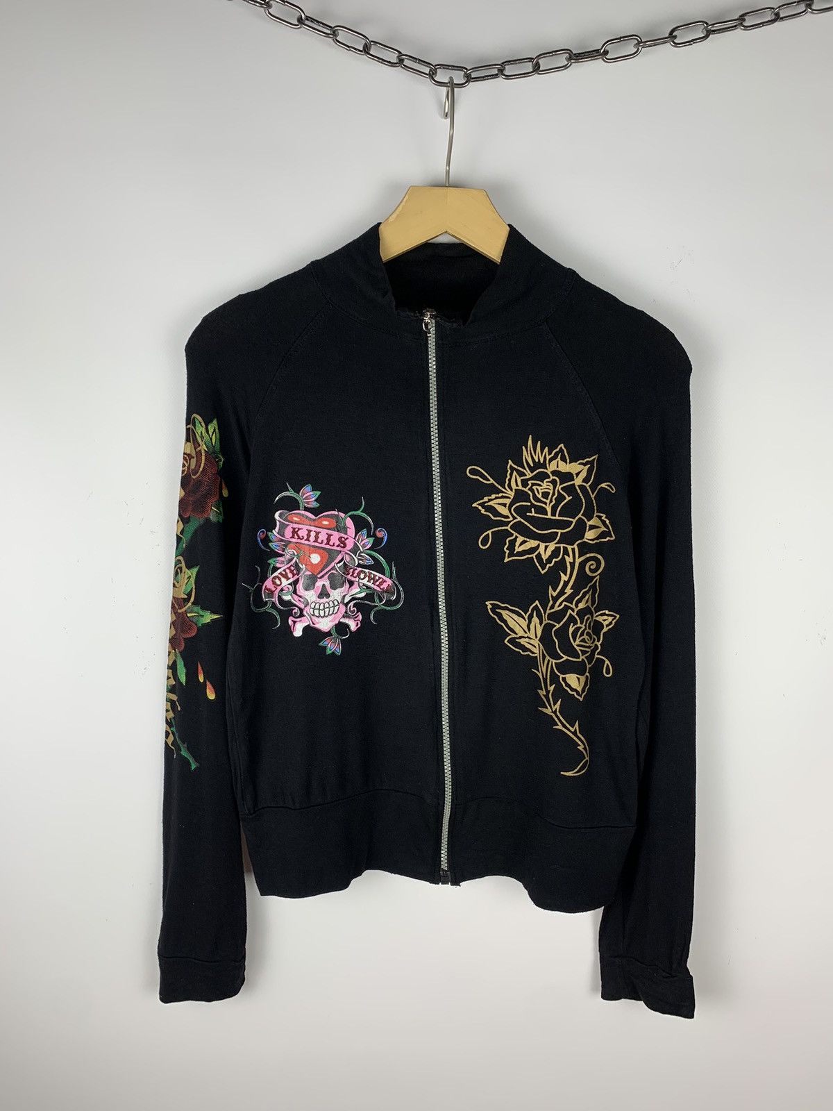 Ed Hardy Vintage Y2K Ed Hardy By Christian Audigier Track Jacket Zip Size S / US 4 / IT 40 - 6 Thumbnail