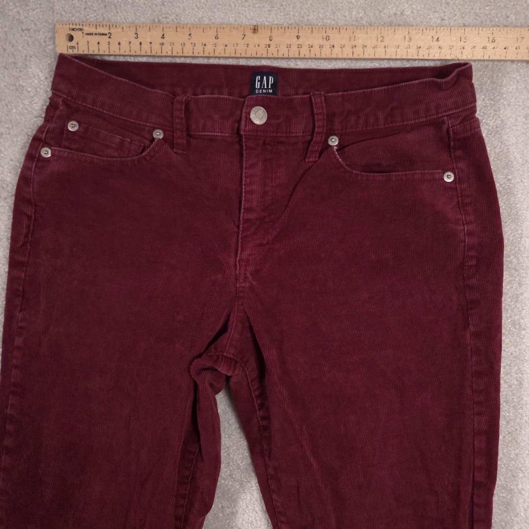 Gap Gap Womens Jeans Red Corduroy Skinny Slim Mid Rise 5 Pocket 29L 29x29 Size 29" - 5 Thumbnail