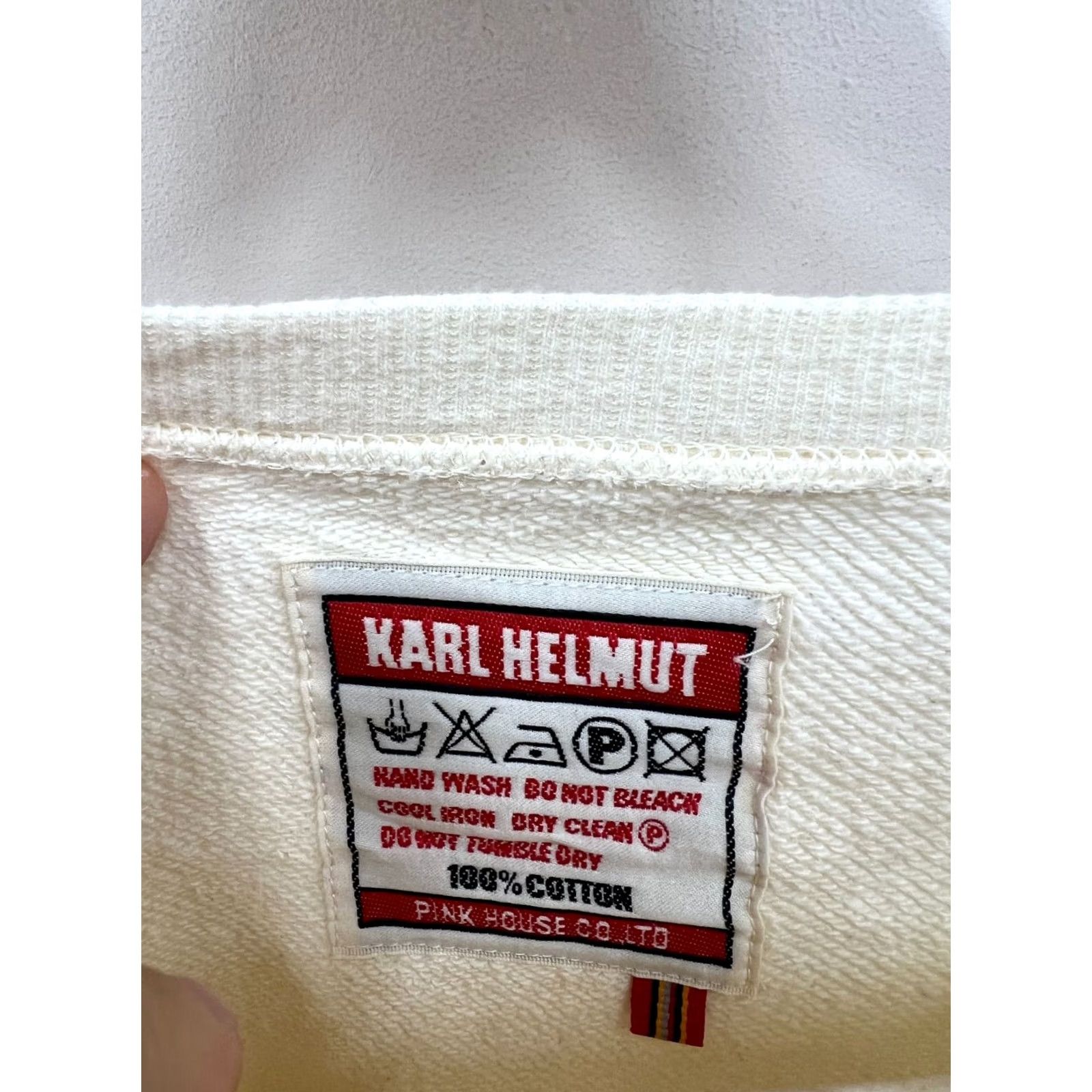 Vintage Karl Helmut Vintage Sweatshirt Medium Ivory Pullover Logo Size Size US M / EU 48-50 / 2 - 4 Thumbnail