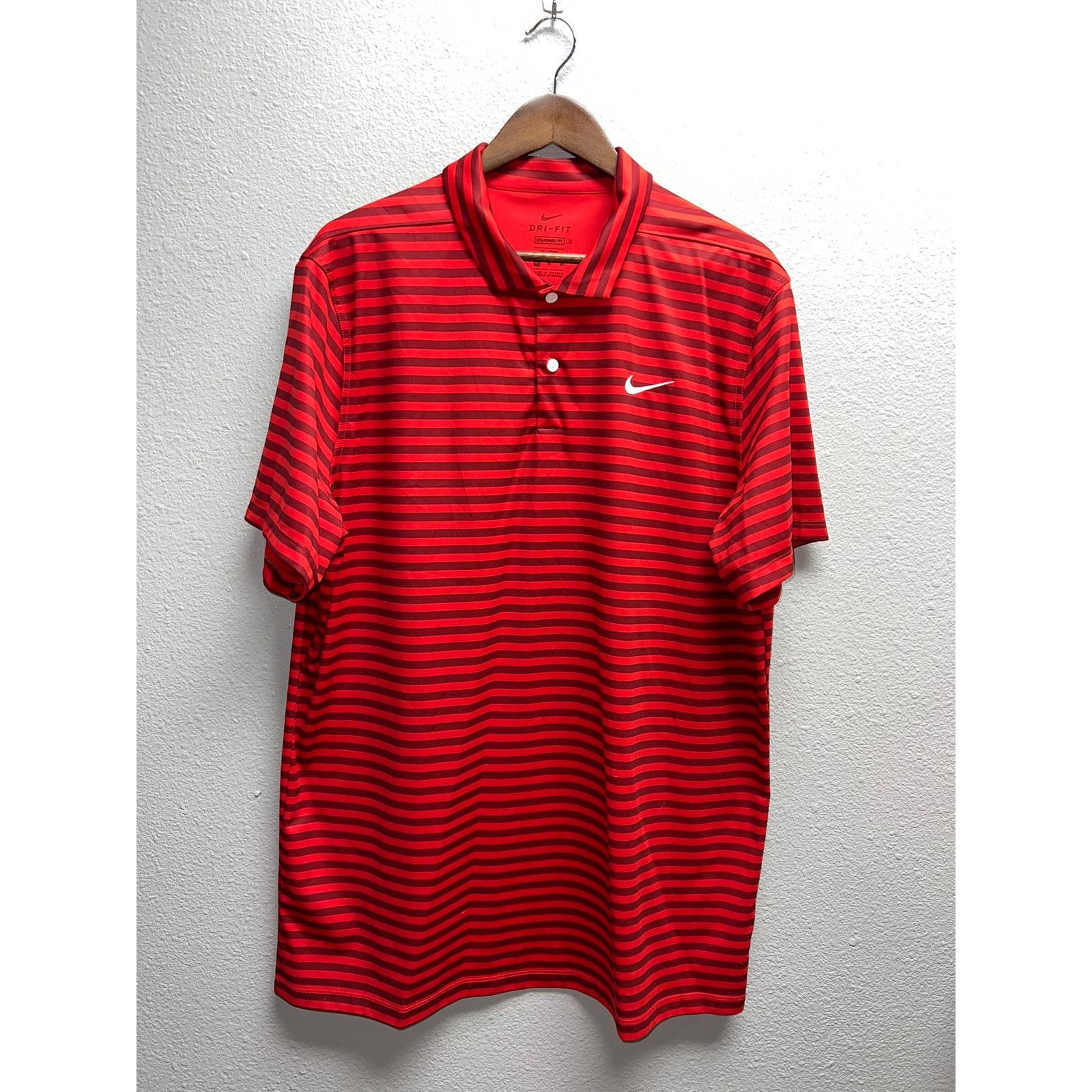 Nike Nike Golf Polo Shirt Dry Striped Red CU9858-657 Golfing XL Size US XL / EU 56 / 4 - 1 Thumbnail
