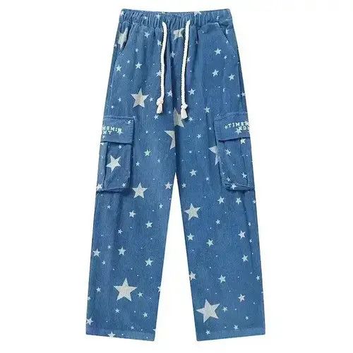American Edition × Japanese Brand Bag STARS Graphic Baggy Corduroy Pants Size US 30 / EU 46 - 4 Thumbnail