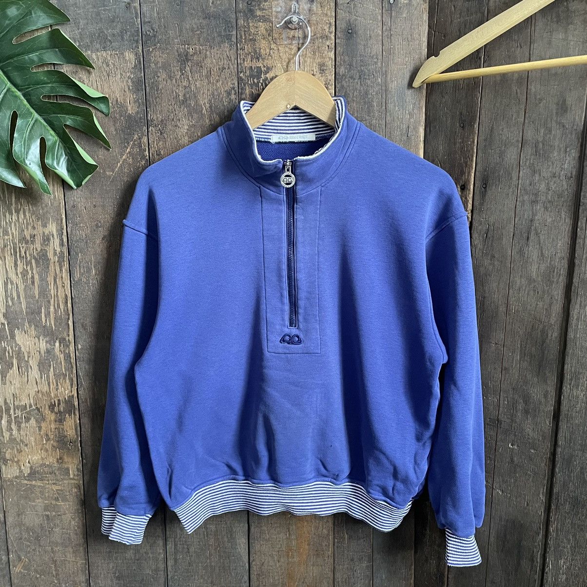 Courreges × Vintage Vintage Courreges Half zipper Sweatshirt Size M / US 6-8 / IT 42-44 - 1 Thumbnail