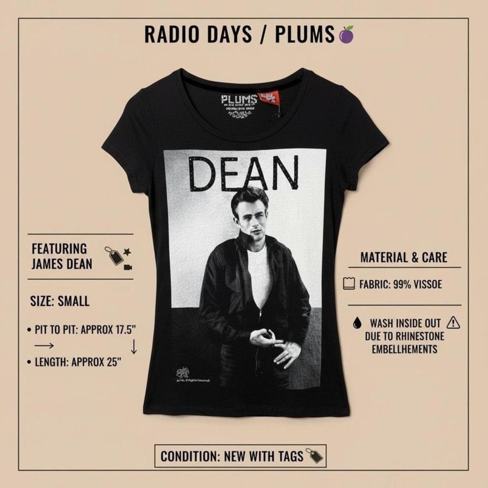 Other James Dean Rhinestone Shirt Radio Days Tee Size S NWT Size S / US 4 / IT 40 - 8 Thumbnail