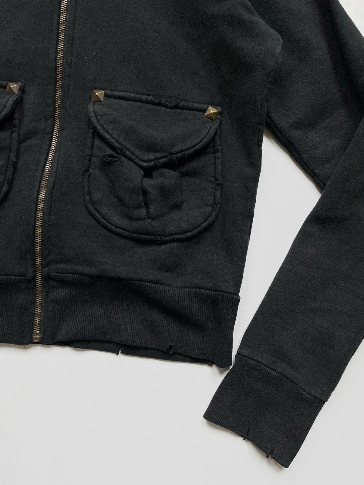 Vintage Vintage Avant-garde Fur distressed zip hoodie 2000s Size M / US 6-8 / IT 42-44 - 4 Thumbnail