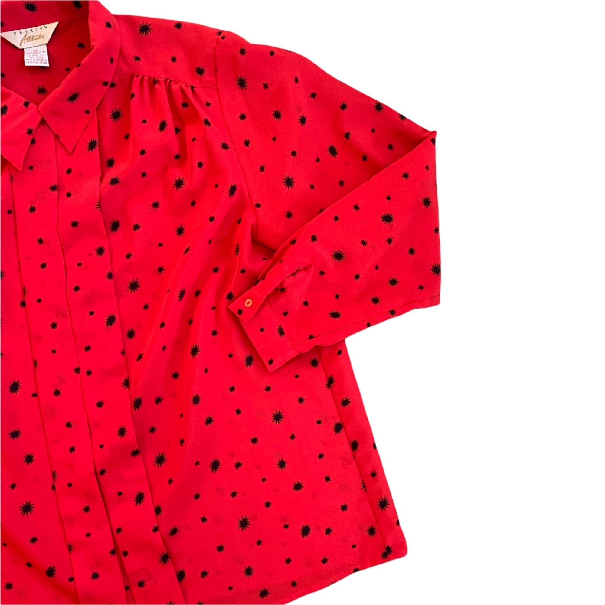 Vintage Vintage Atomic Print Rockabilly MCM Novelty Retro Blouse 12 Size XL / US 12-14 / IT 48-50 - 2 Thumbnail