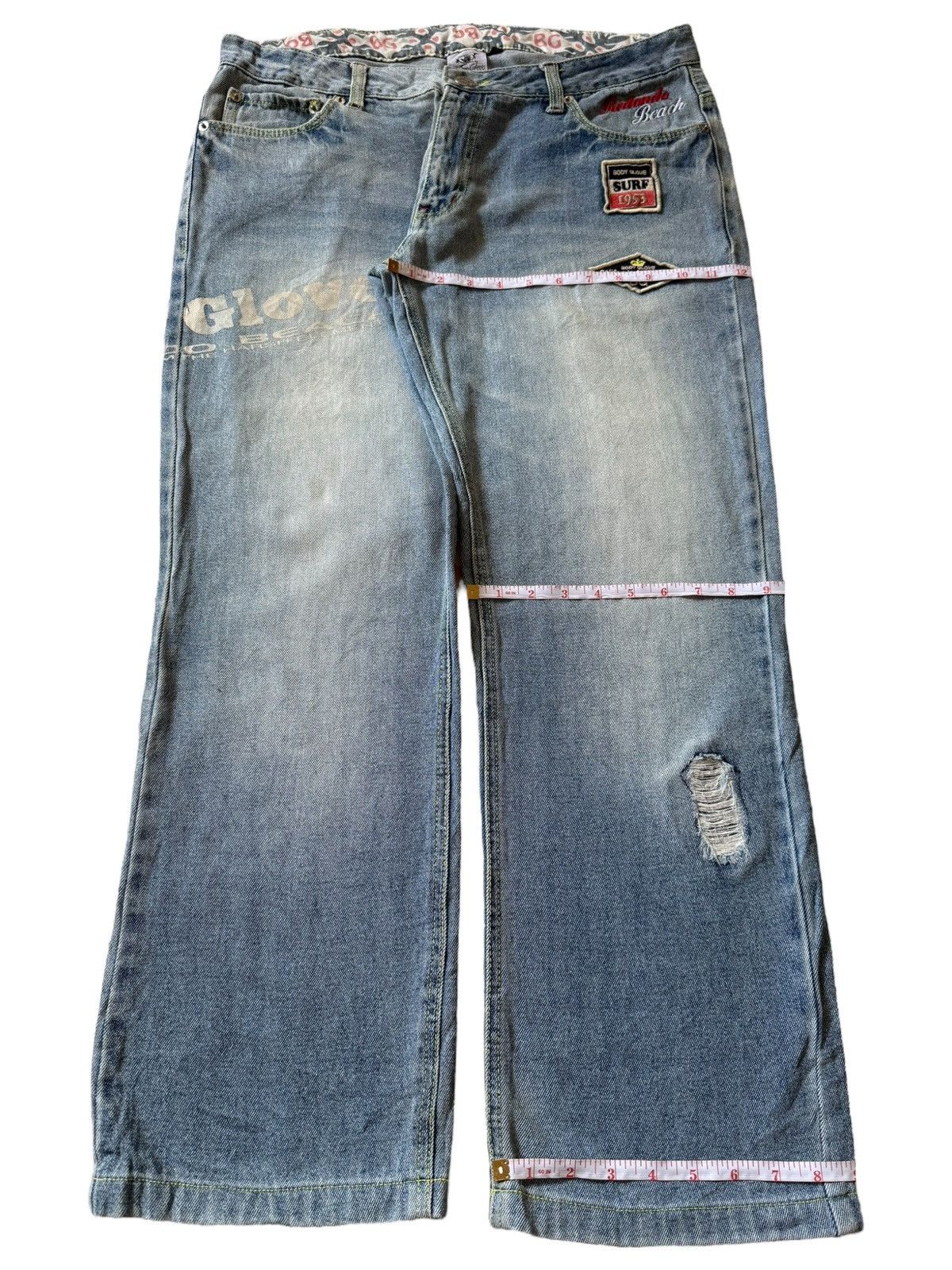 Body Glove Vintage Body Glove Faded Wash Distressed Loose Jeans Size US 34 / EU 50 - 8 Thumbnail