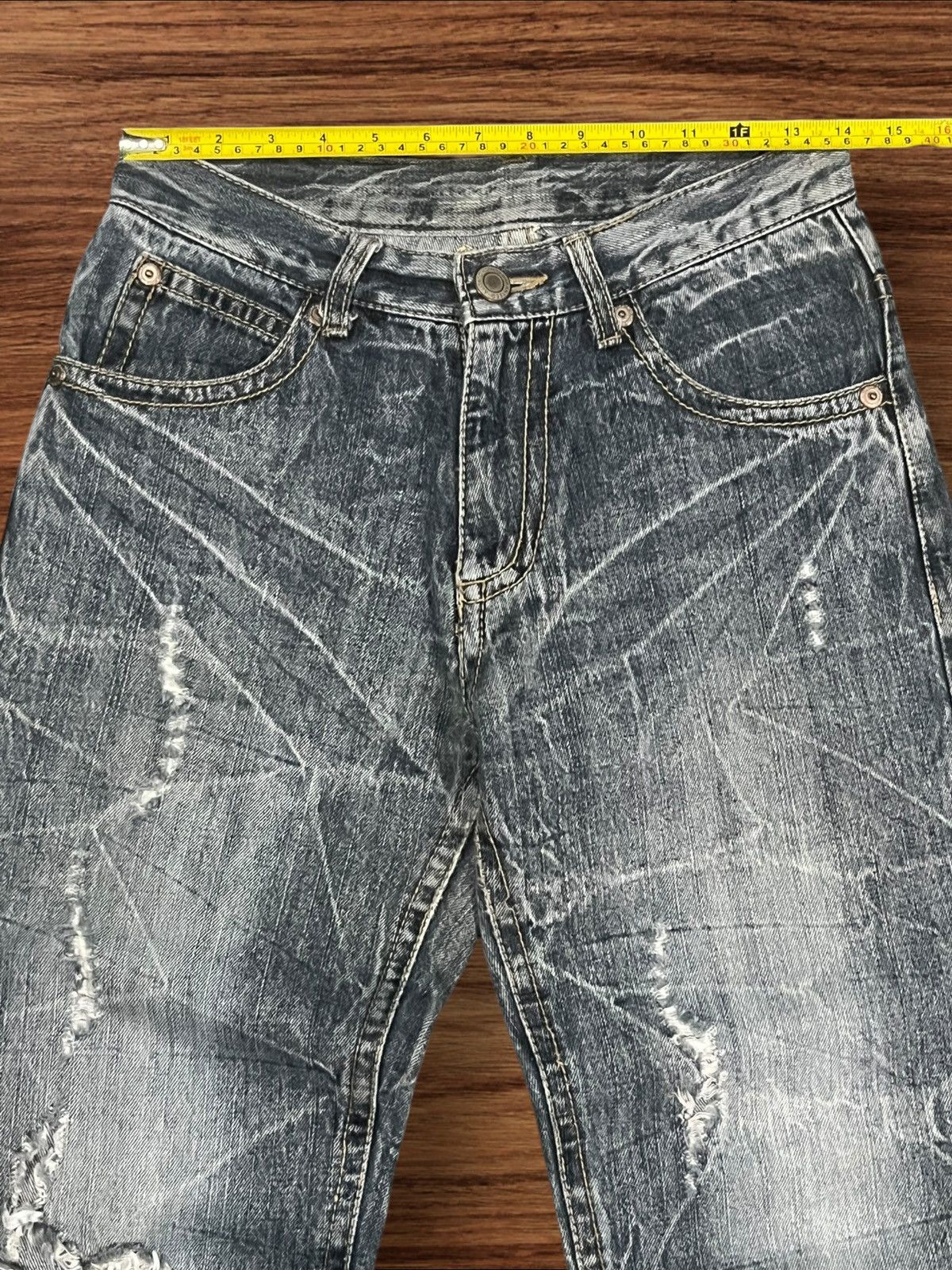 Japanese Brand × Le Grande Bleu (L.G.B.) Vintage Japanese Brand Back & Forth Embroidered Whisker Jean Size US 28 / EU 44 - 14 Thumbnail