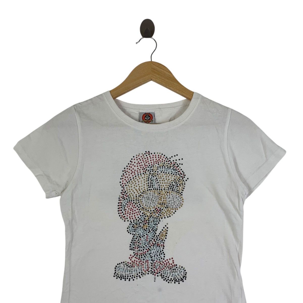 Vintage Vintage 2004 LOONEY TUNES TWEETY BIRD Glitter Tee Shirt Top Size M / US 6-8 / IT 42-44 - 2 Thumbnail