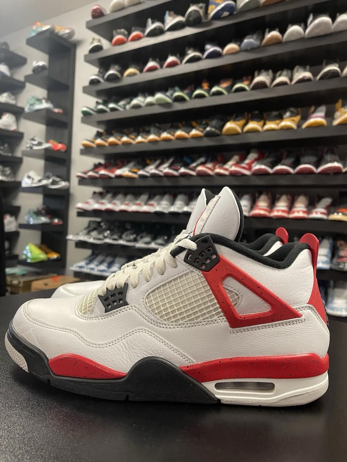 Nike Size 10.5 - Nike Air Jordan 4 Retro Red Cement White Size US 10.5 / EU 43-44 - 1 Thumbnail