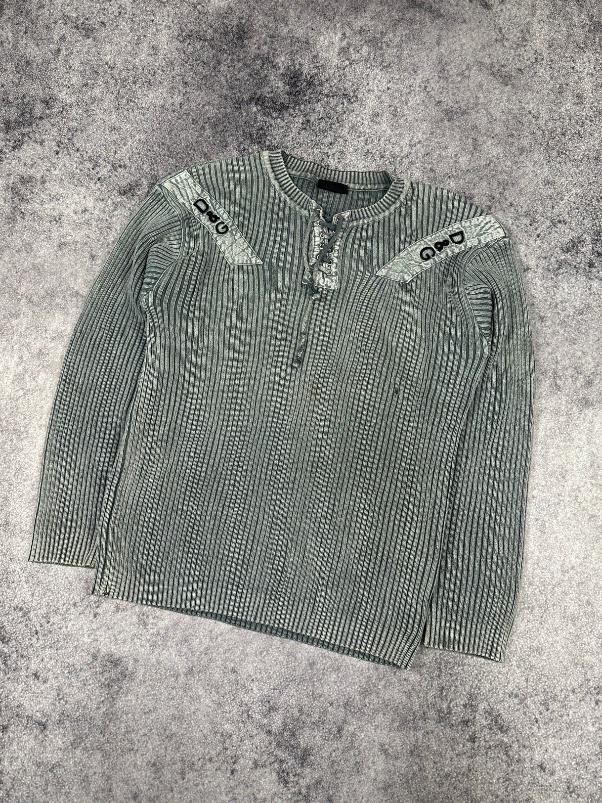 Pre-owned Archival Clothing X Avant Garde Y2k Vintage Dolce&gabbana Sweater Very 90's Avant Garde In Grey