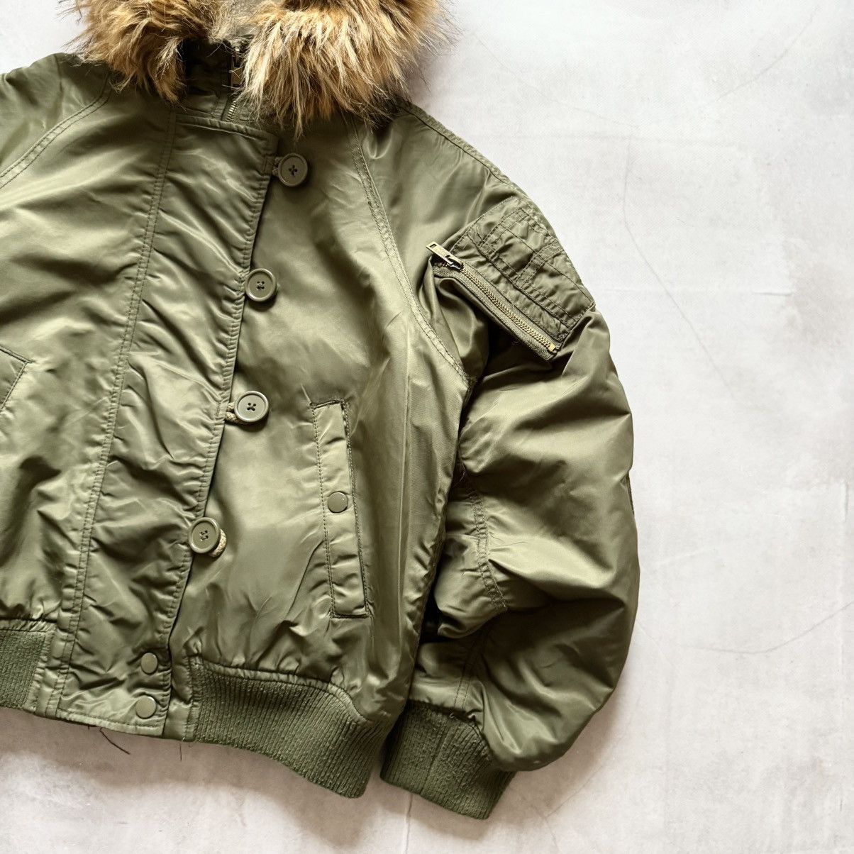 If Six Was Nine Military Bomber Jacket Fur LGB If Six Was Nine Vibe Y2K Size M / US 6-8 / IT 42-44 - 2 Thumbnail