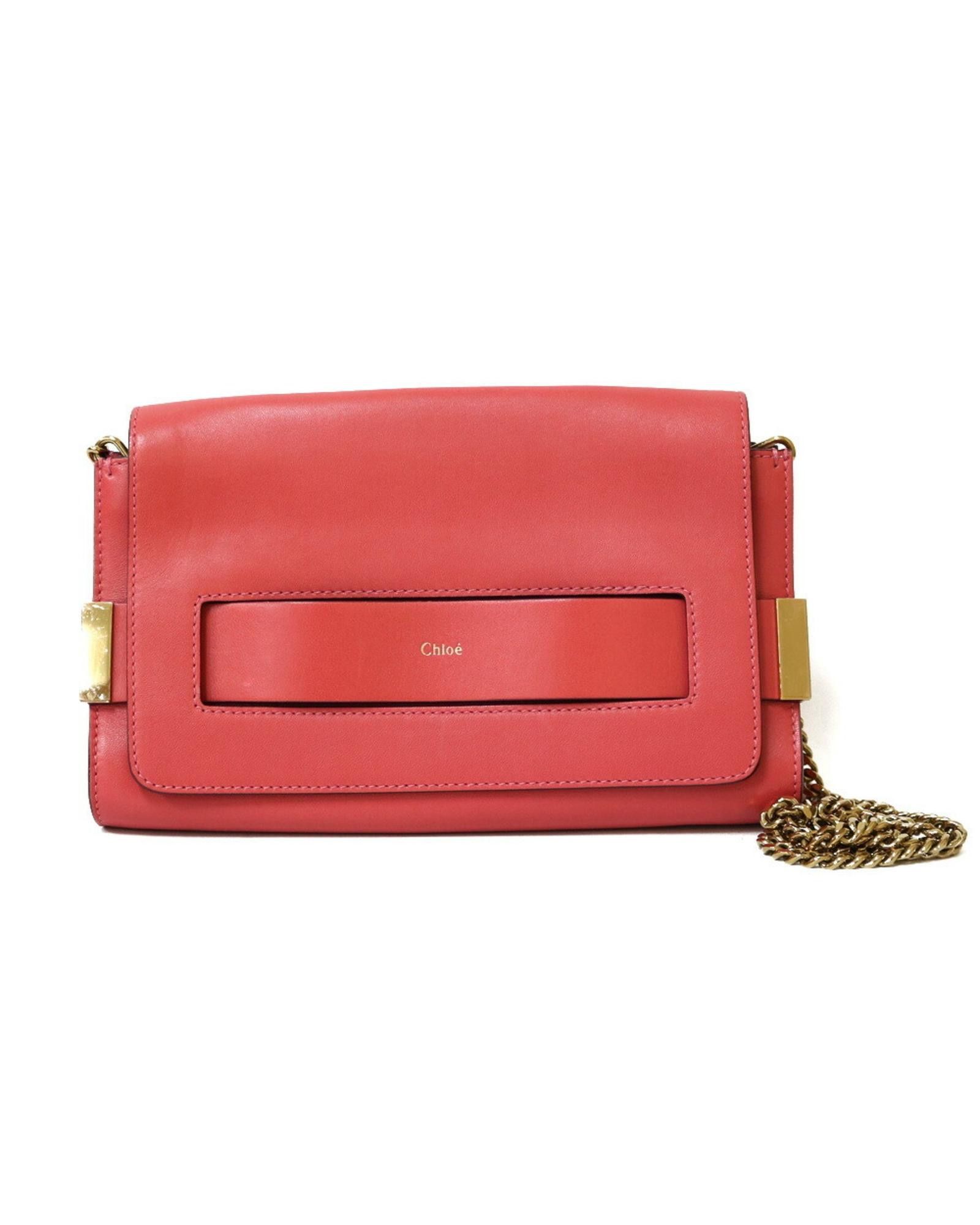 image of Pink Leather Chloe Elle Handbag, Women's