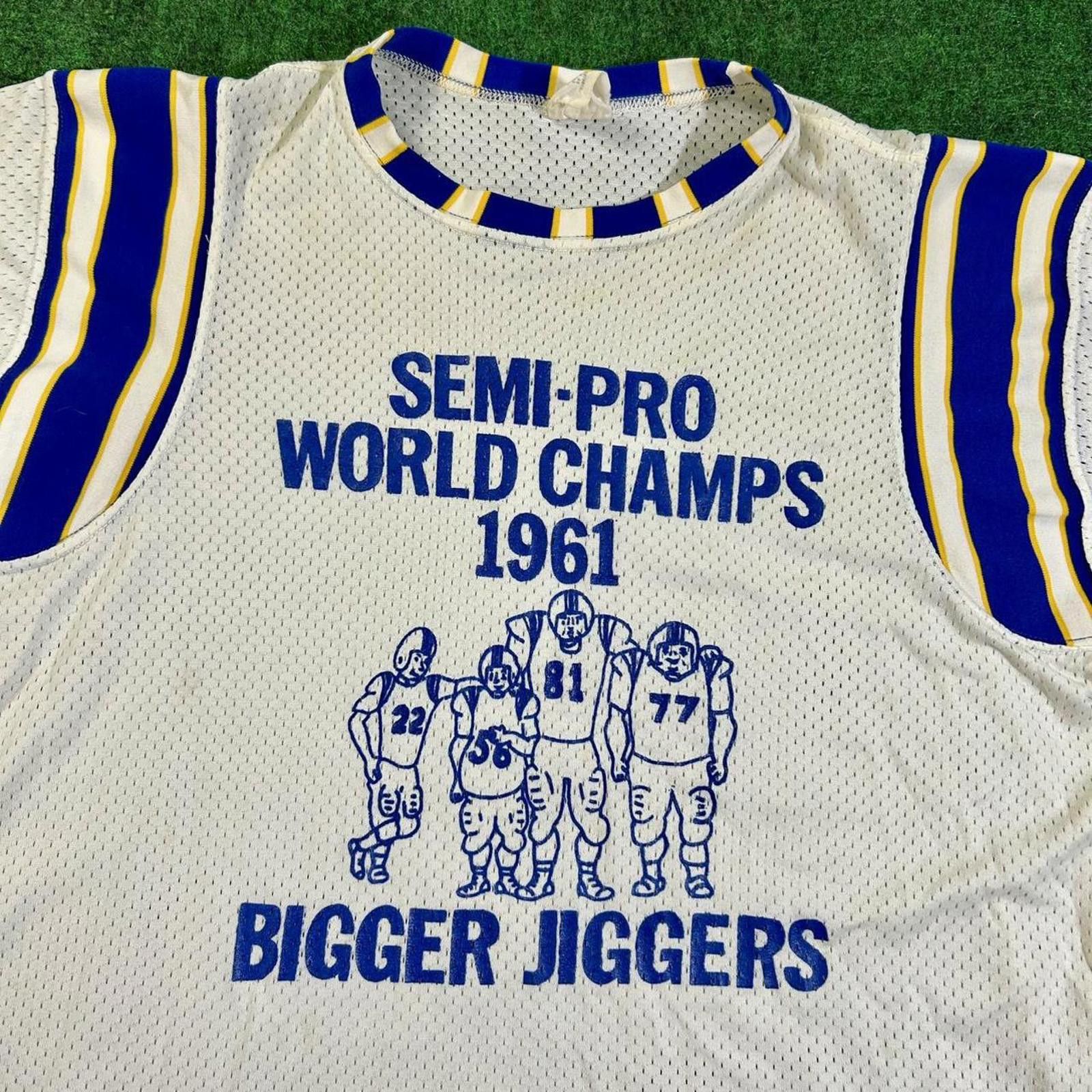 Vtg 1961 Semi Pro World Champions Bigger Jiggers Jersey