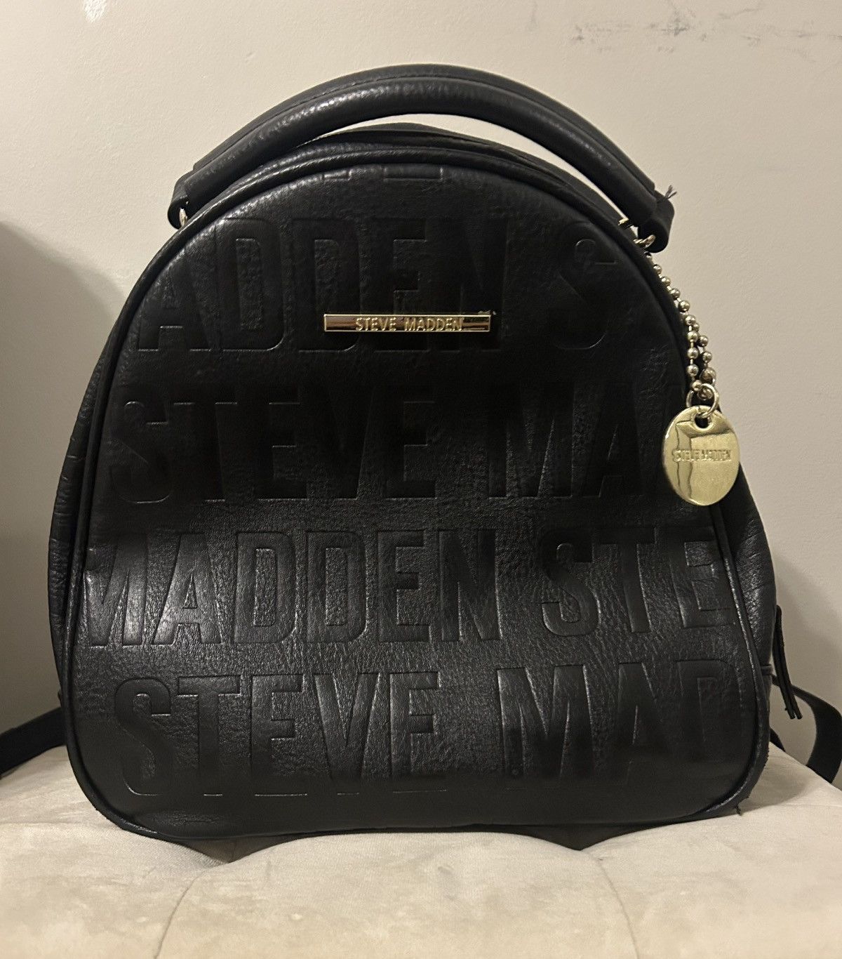 Steve Madden Steve Madden Logomania Black Mini Backpack Size ONE SIZE - 1 Thumbnail