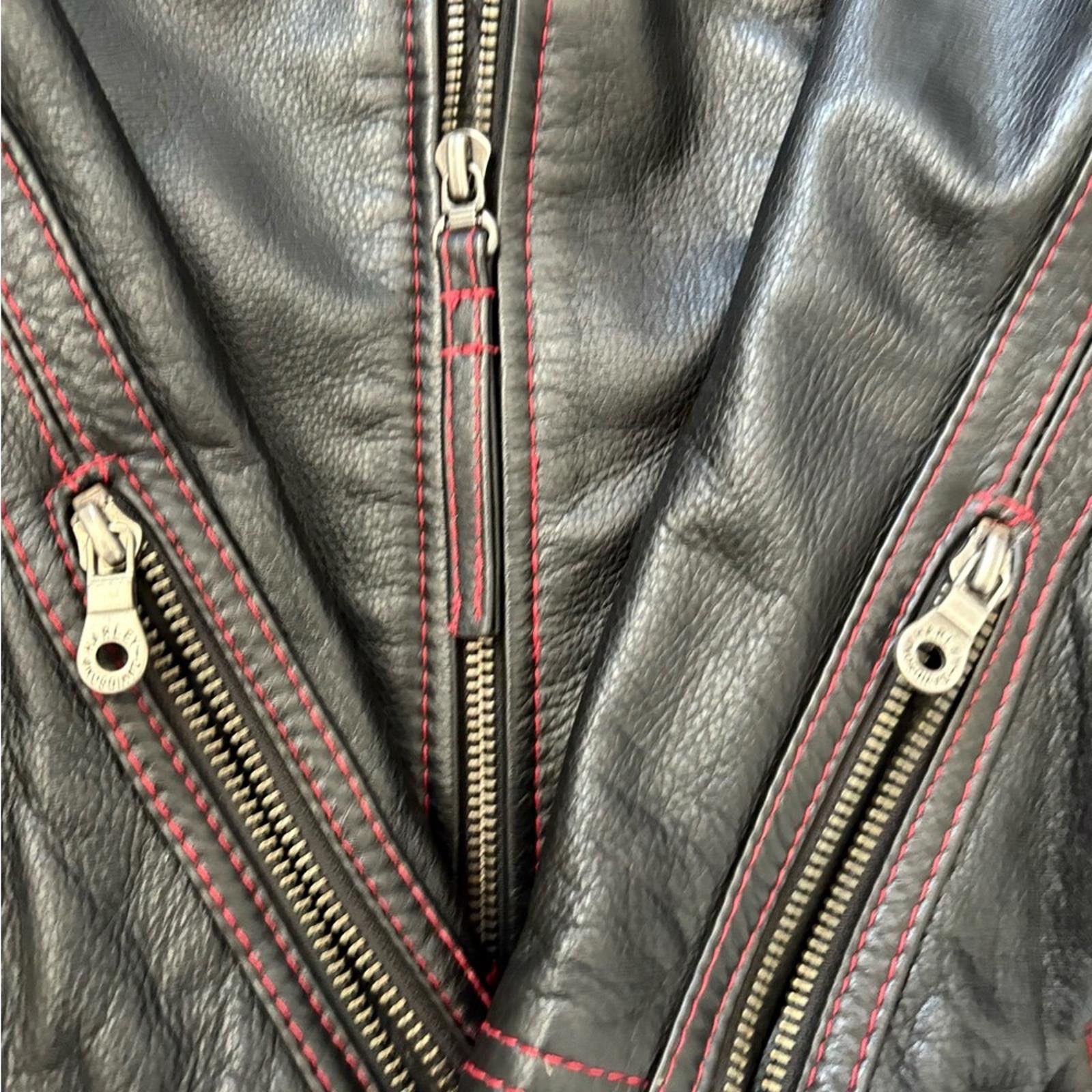Harley Davidson Harley-Davidson Leather Zipper Motorcycle Logo Jacket Black Size S / US 4 / IT 40 - 11 Thumbnail