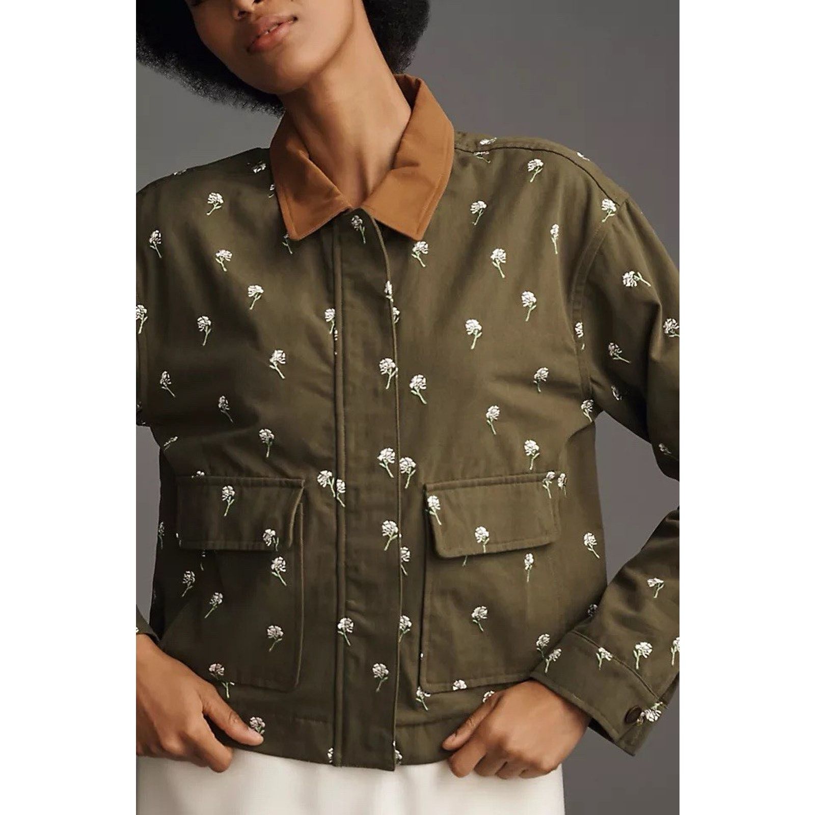 Anthropologie Dolan Left Coast Anthropologie green printed barn jacket M Size M / US 6-8 / IT 42-44 - 2 Thumbnail