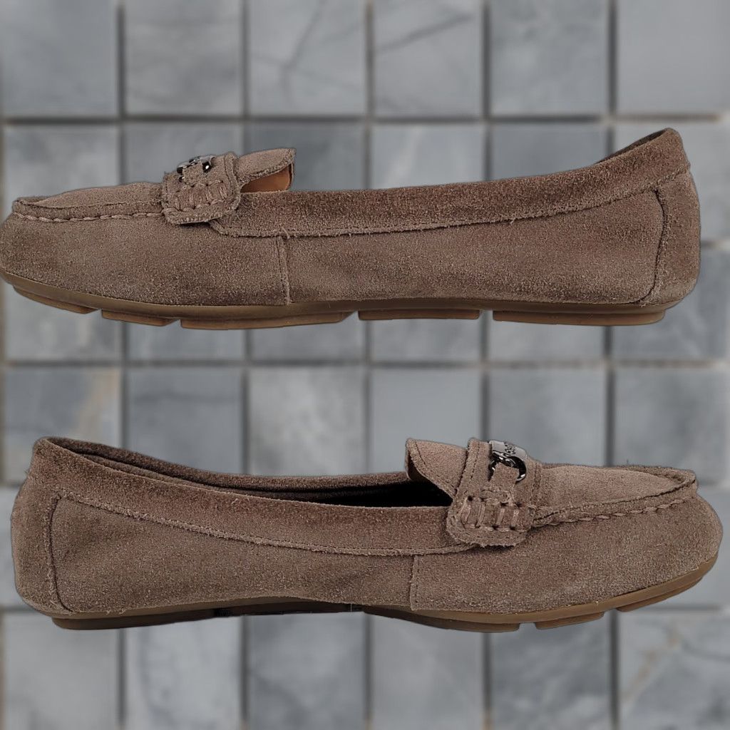 Calvin Klein Calvin Klein Lisa Flats Loafers Women Tan Suede Silver Hardware Size 7/37 Size US 7 / IT 37 - 1 Thumbnail