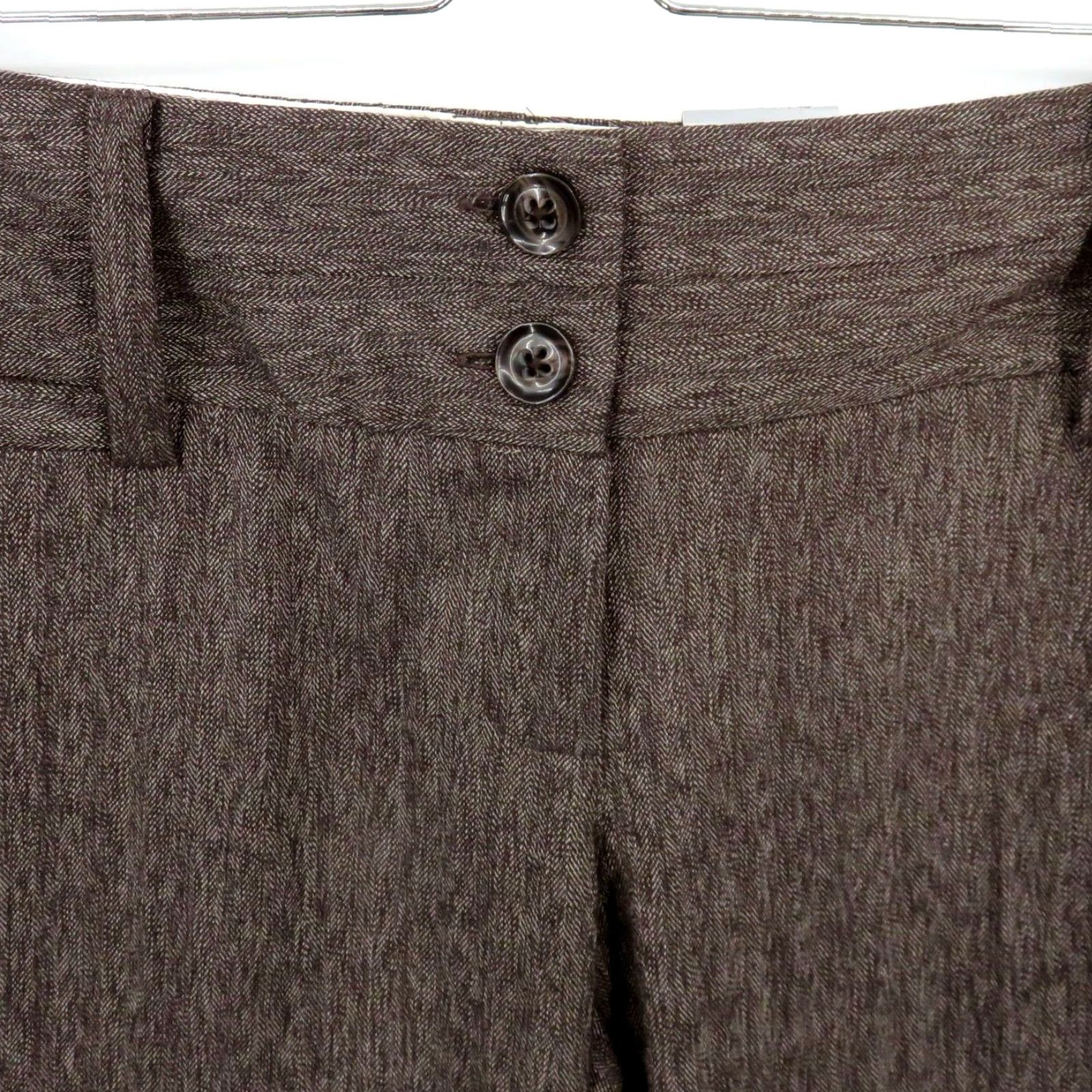 Maurices Junior's 7 Short 7S Brown Heathered Dress Pants - Flat Front, Button Zip, New, Women, Regular, Size 7, Brown