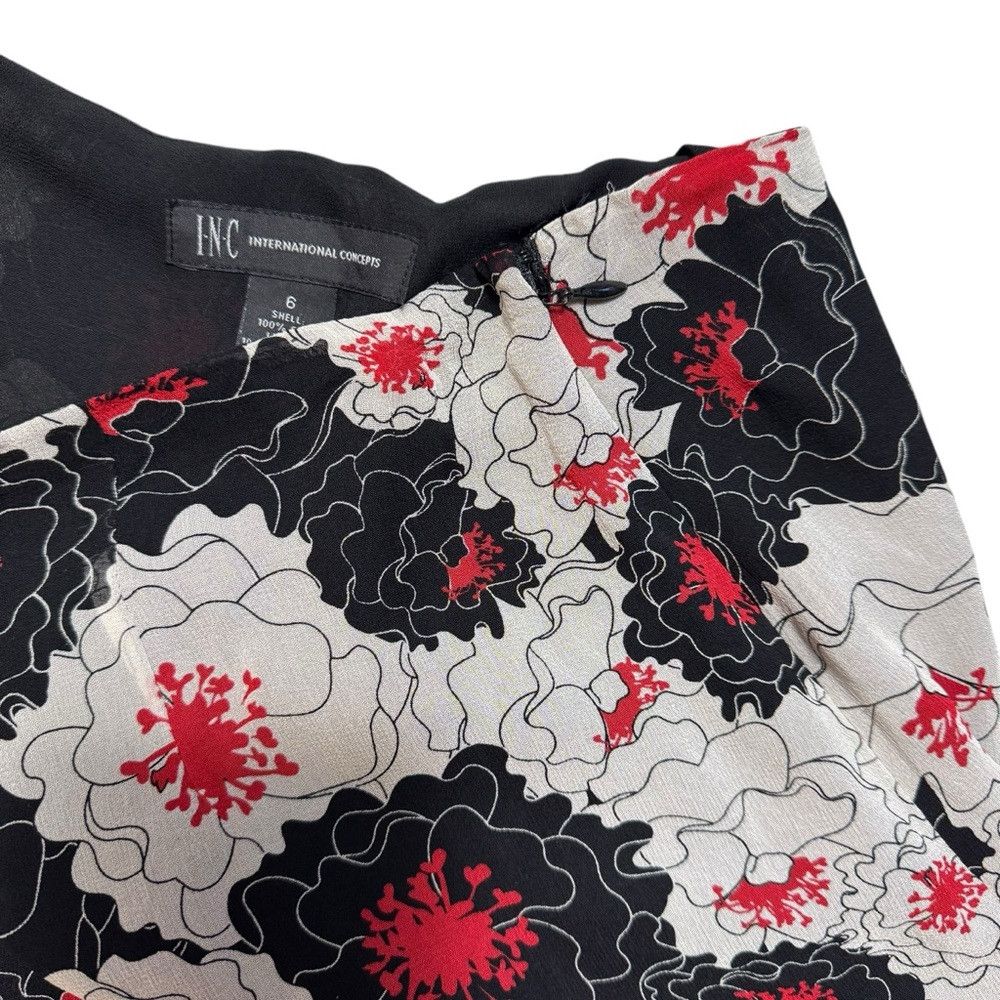 I.N.C INC International Concepts 100% Silk Floral Asymmetrical Sk Size 28" / US 6 / IT 42 - 4 Thumbnail
