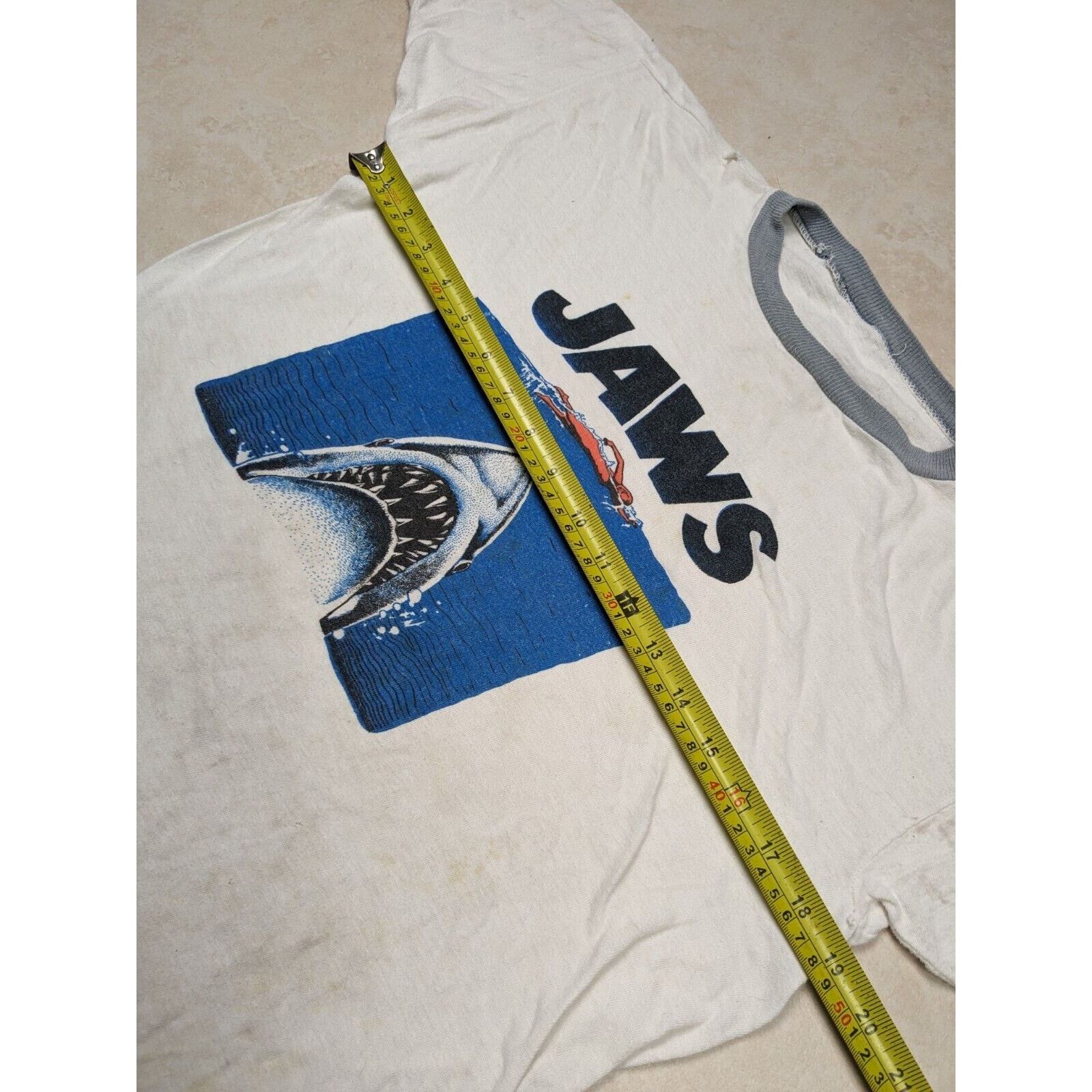 Other Vtg 1970s Jaws Promo Ringer T Shirt Horror Steven Spielberg Size US S / EU 44-46 / 1 - 9 Thumbnail