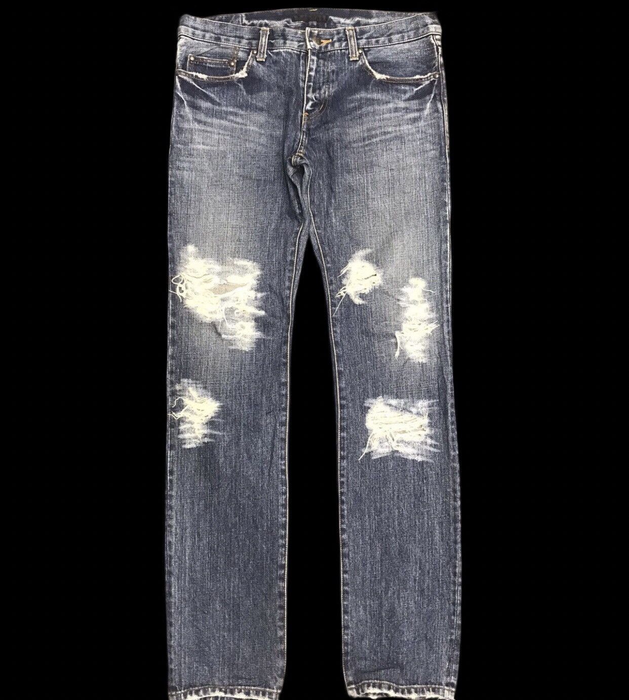 Designer × Japanese Brand RICO Japan Designer Slim Fit Distressed Jeans Size US 33 - 1 Thumbnail
