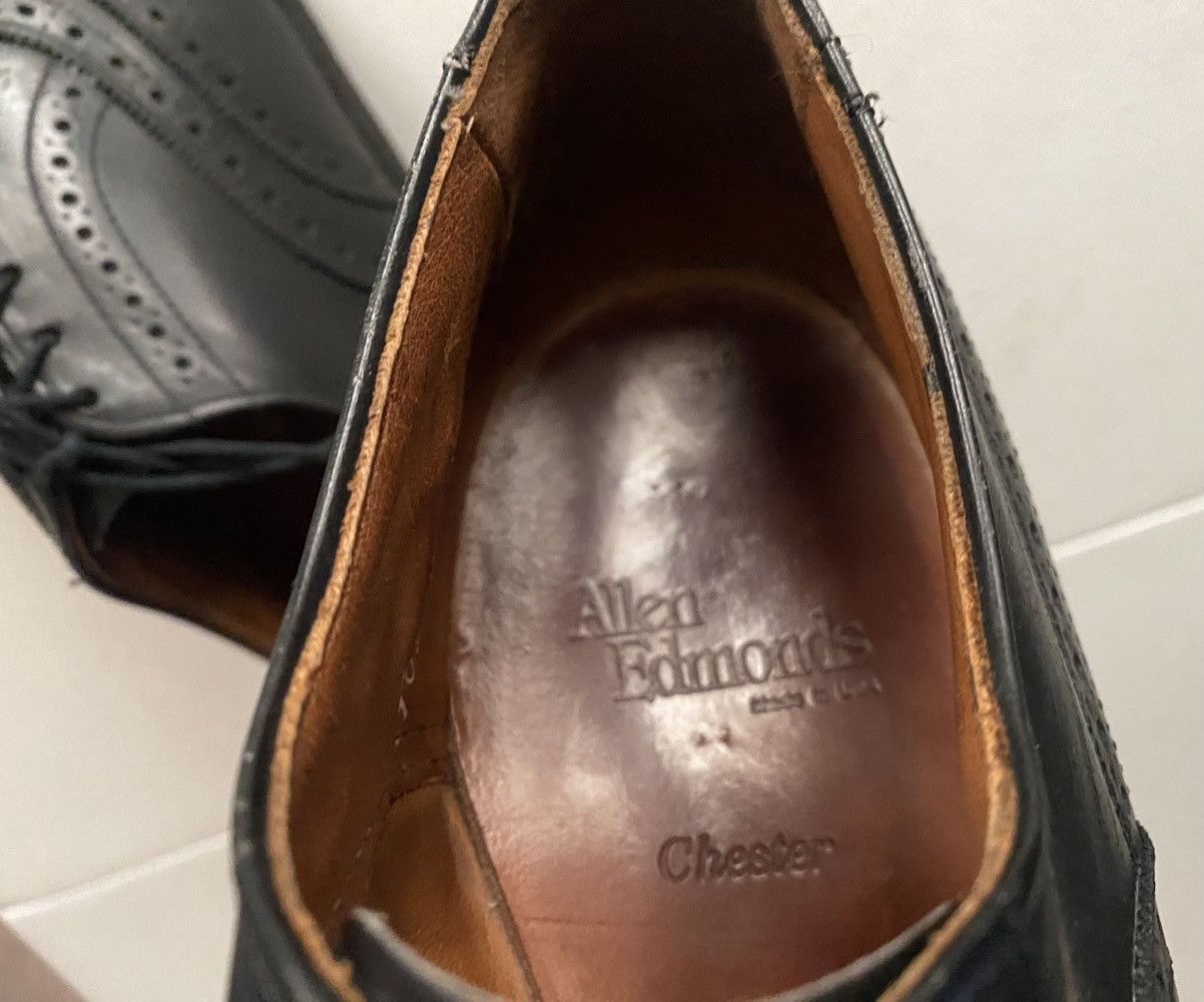 Allen Edmonds Allen Edmonds Chester 1903 Black Leather Wingtip Oxfords 9 E Size US 9 / EU 42 - 13 Thumbnail