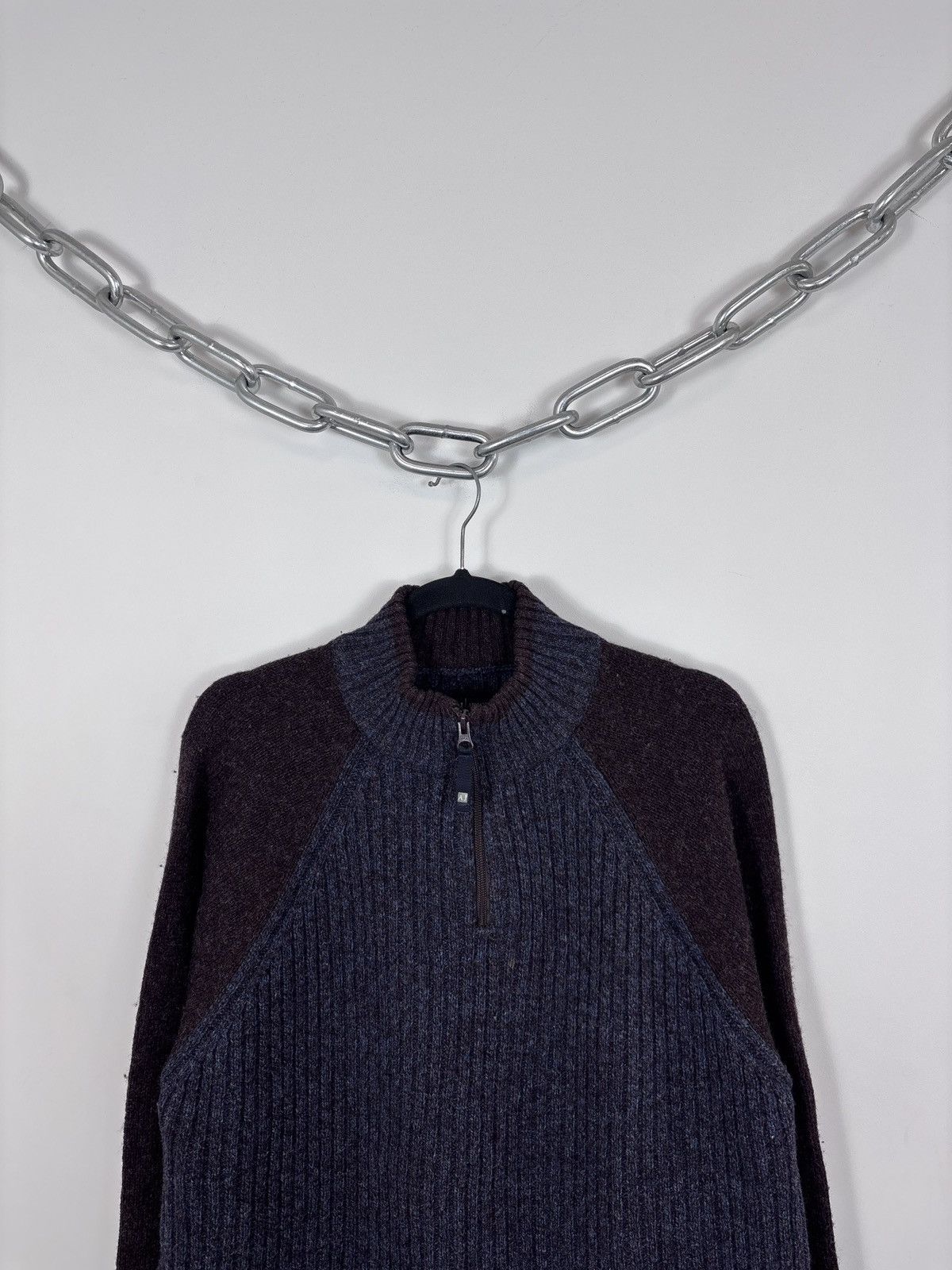 Armani Vintage Armani Jeans Men’s 1/4 Zip Wool Knit Sweater Size US XL / EU 56 / 4 - 2 Thumbnail