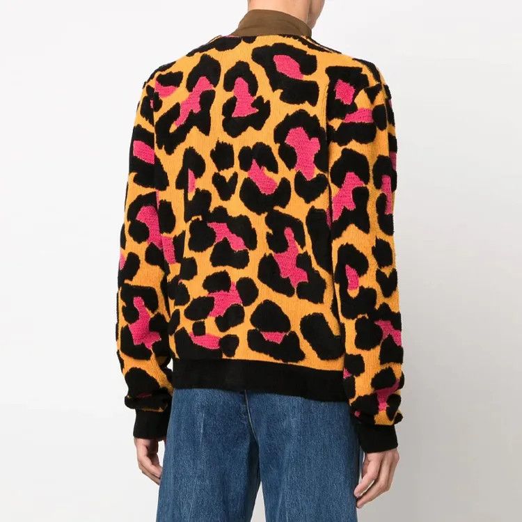Versace o1y0525 Leopard-print V-neck Cardigan in Multicolor Size US M / EU 48-50 / 2 - 4 Thumbnail