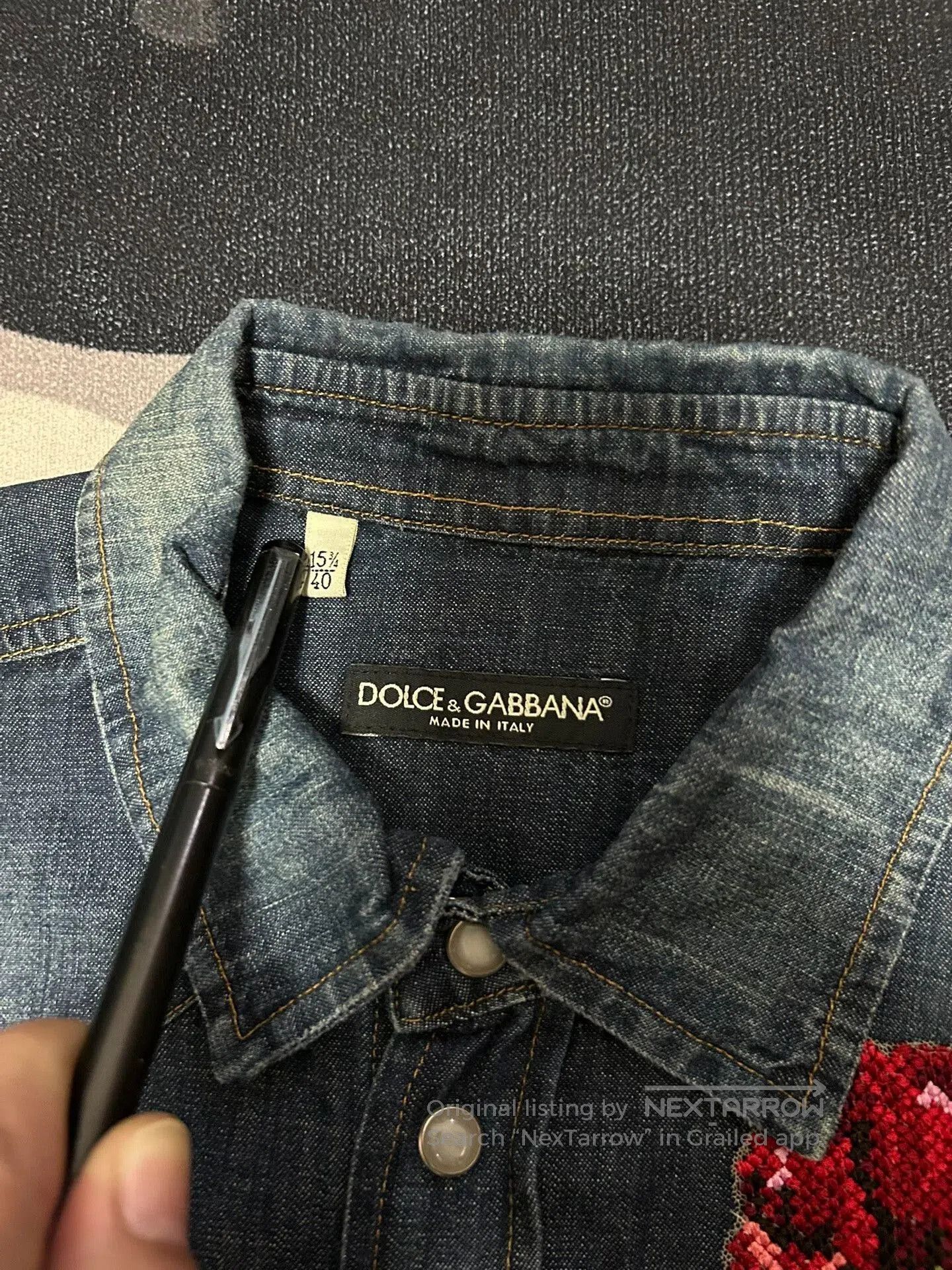 Dolce & Gabbana Dolce & Gabbana Floral Denim Shirt. Size US XXL / EU 58 / 5 - 4 Thumbnail