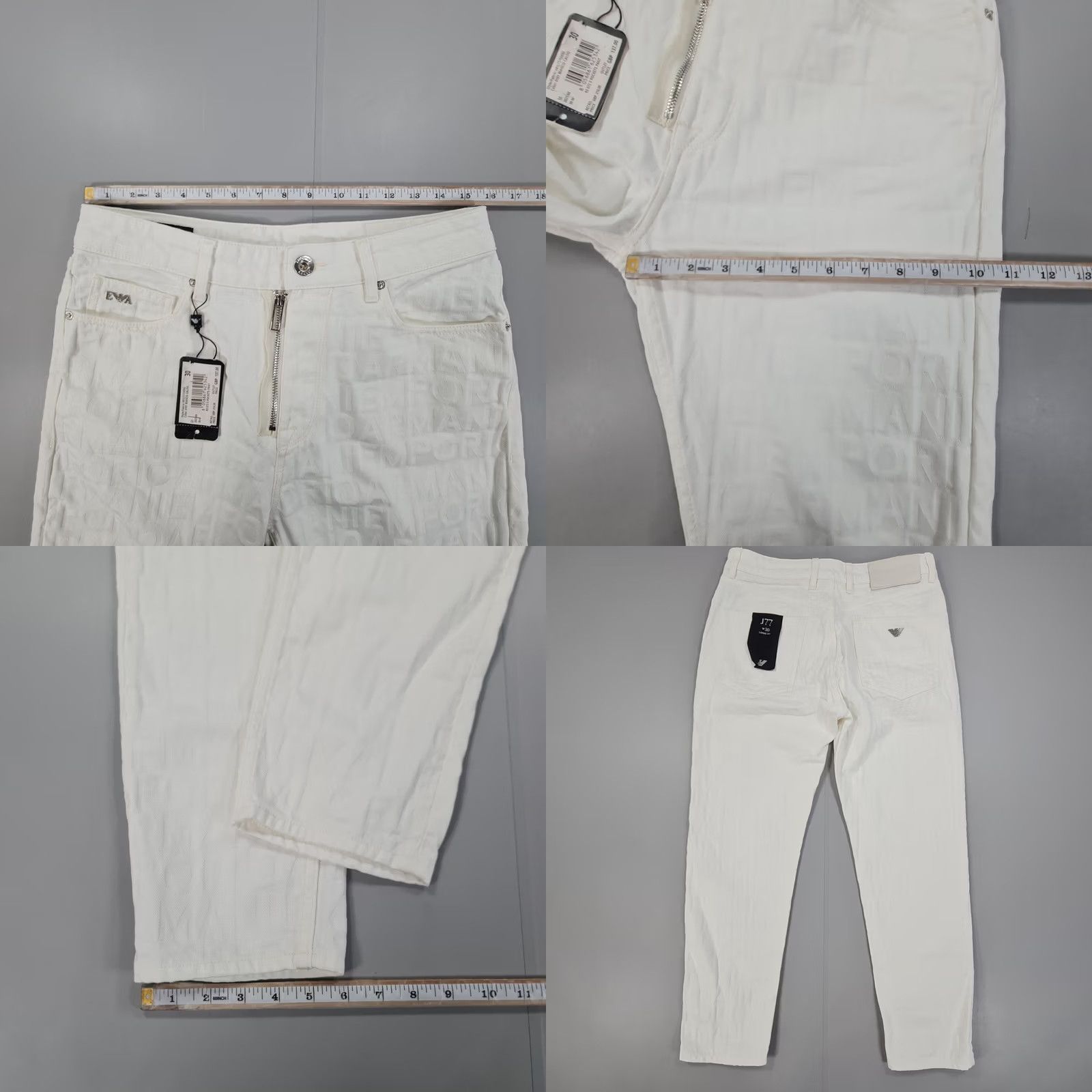 Emporio Armani VINTAGE Emporio Armani Jeans White W30 L27 Loose Fit 5-Pocket Logo Jeans Men Size US 30 / EU 46 - 8 Thumbnail