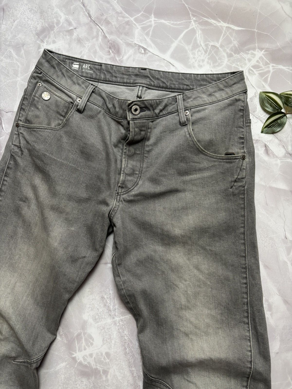Designer × G-Star G Star Raw ARC 3D Tapered Jeans Denim Grey Mens 32 x 34 Size US 32 / EU 48 - 4 Thumbnail
