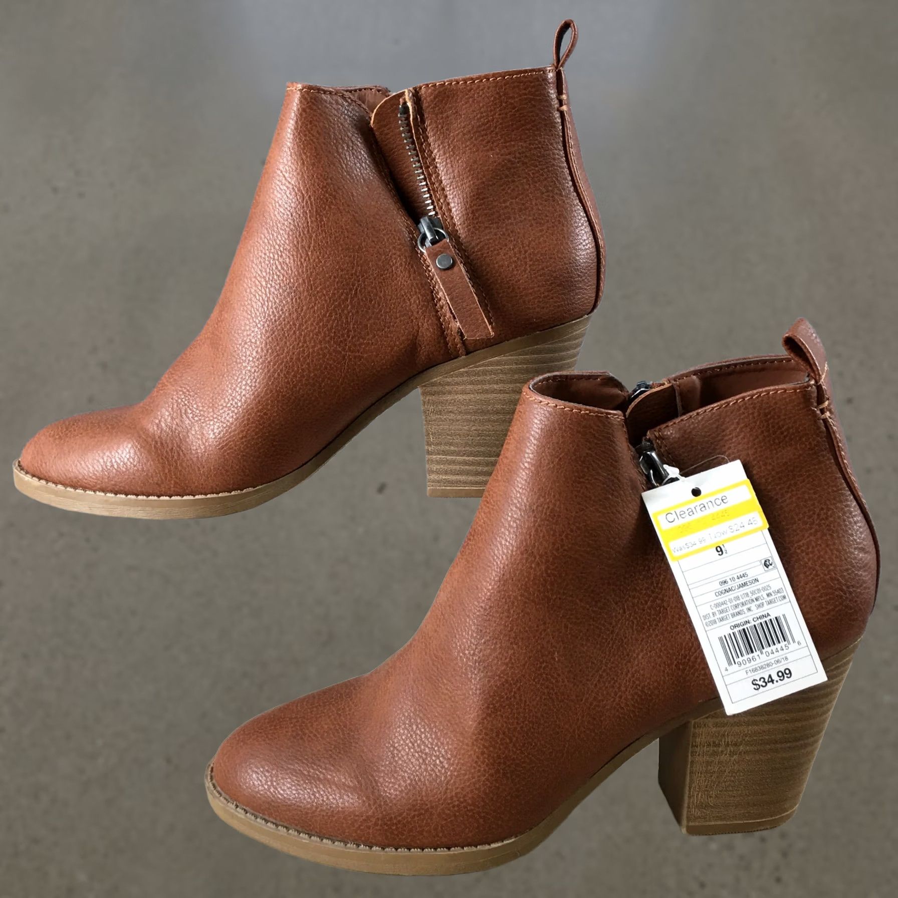 Vintage Universal Thread Boots Womens 9.5 Jameson Ankle Booties Zipper Boots Brown High Heel 17730 New Size US 10 / IT 40 - 1 Thumbnail