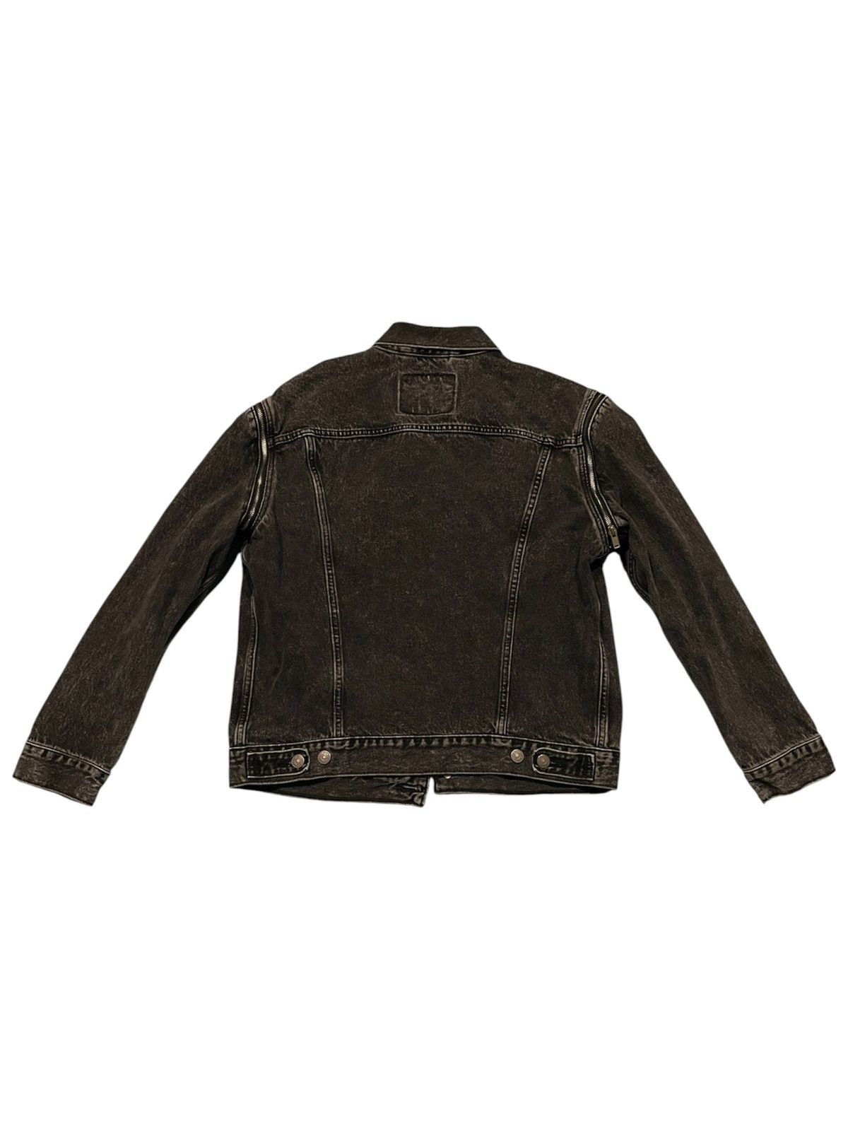 Levi's Vintage Clothing Levi's Black Convertible Zip-Sleeve Denim Trucker Jacket Size US M / EU 48-50 / 2 - 2 Thumbnail