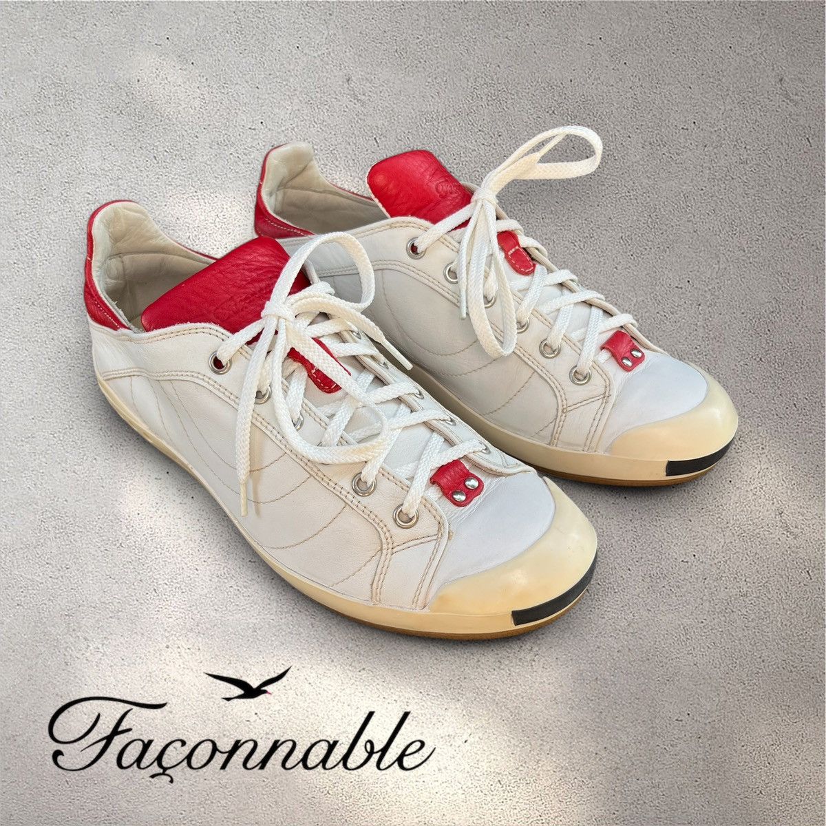 Faconnable Faconnable Made in Italy White Red Sneakers EU 40 UK 8 Size US 8 / EU 41 - 1 Thumbnail