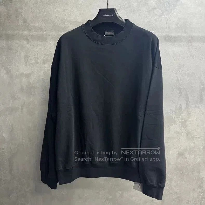 Balenciaga Balenciaga Black Embroidered Logo Sweatshirt. Size US XL / EU 56 / 4 - 1 Thumbnail