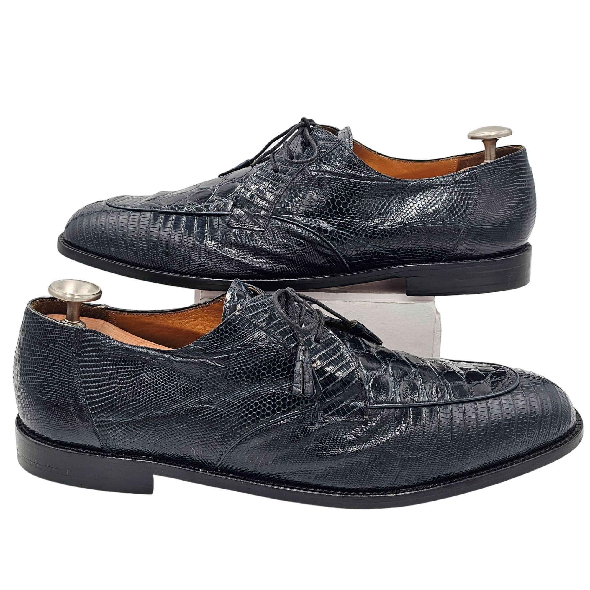 Other Vintage Exotic Black Teju Lizard and Alligator Men 15 Paolo Size US 15 / EU 48 - 6 Thumbnail