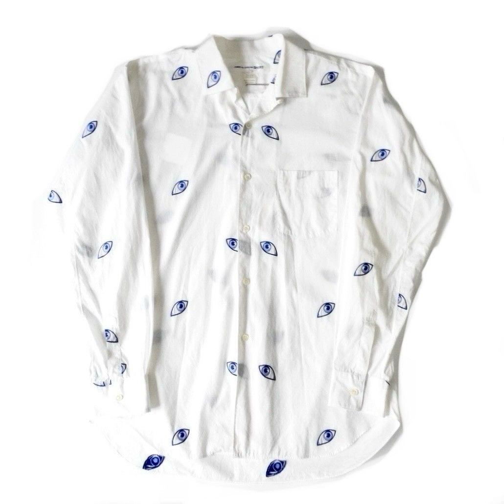 image of Comme Des Garcons Ss19 Eye Shirt in White, Men's (Size Small)