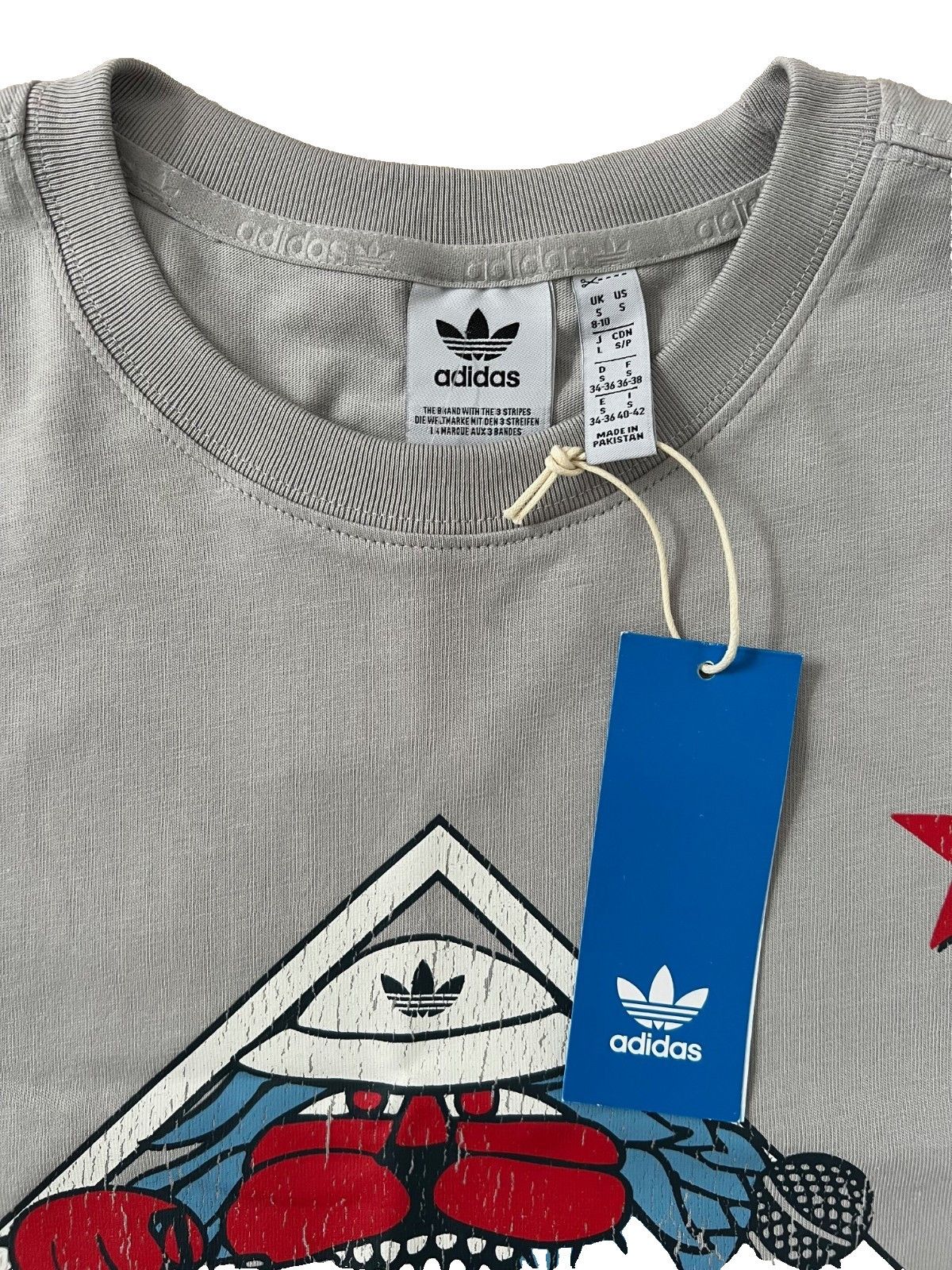Adidas Adidas KG9061 Kingston Cotton Tee Grey ( S ) Size S / US 4 / IT 40 - 4 Thumbnail