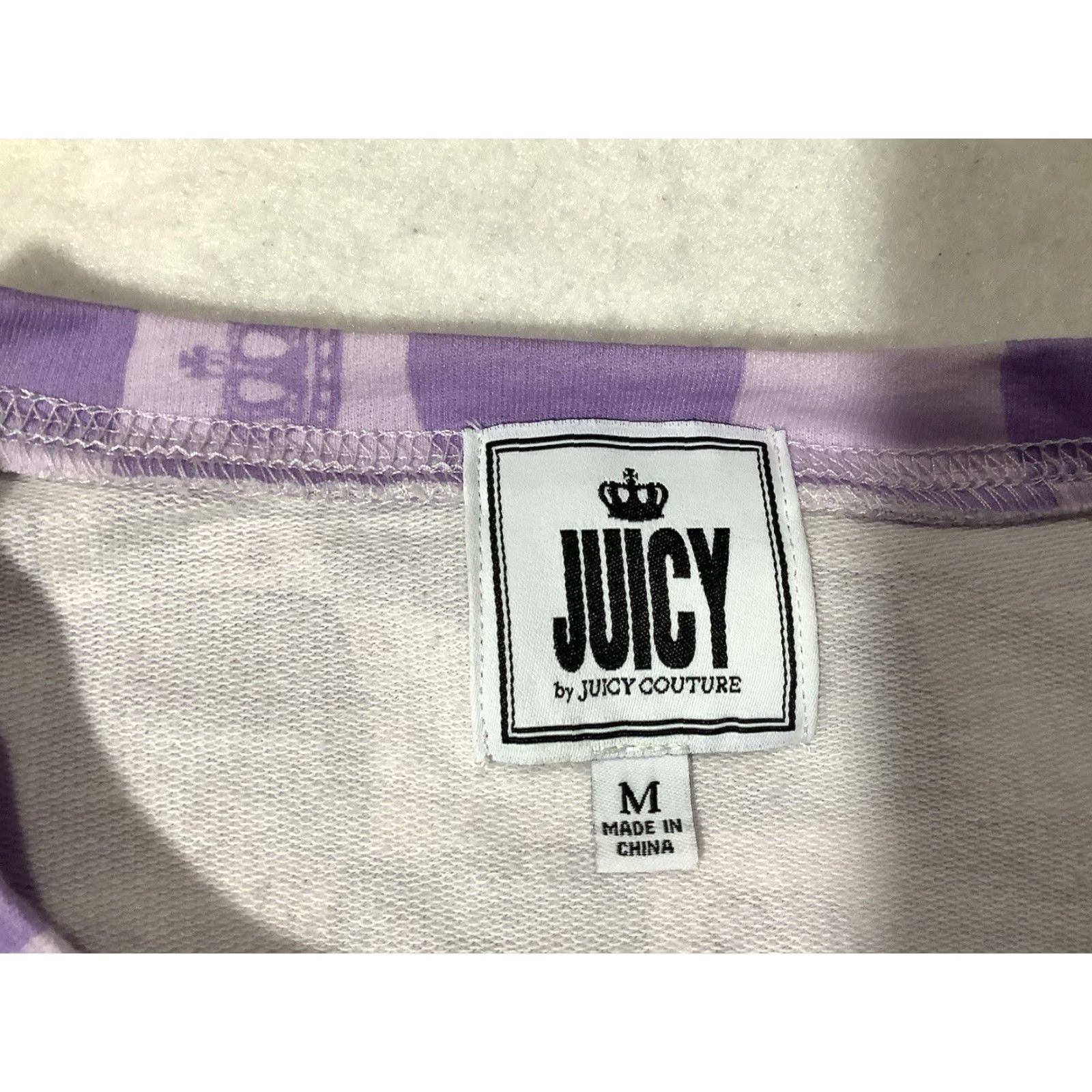 Juicy Couture VINTAGE Juicy Couture Sweatshirt Purple Size Medium Womens Long Sleeve Checkered Logo Size M / US 6-8 / IT 42-44 - 4 Thumbnail