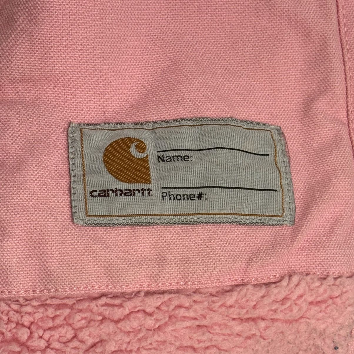 Carhartt × Carhartt Wip × Vintage Pink Carhartt Canvas Sherpa Lined Coat Jacket Youth XS (6) Size XXS / US 00 / IT 34 - 8 Thumbnail