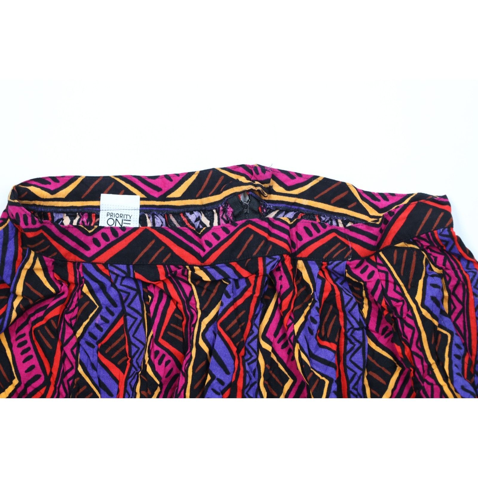 Vintage Vintage 90s Rayon Gabardine Abstract Rainbow Skirt Size 40" / US 18 - 2 Thumbnail