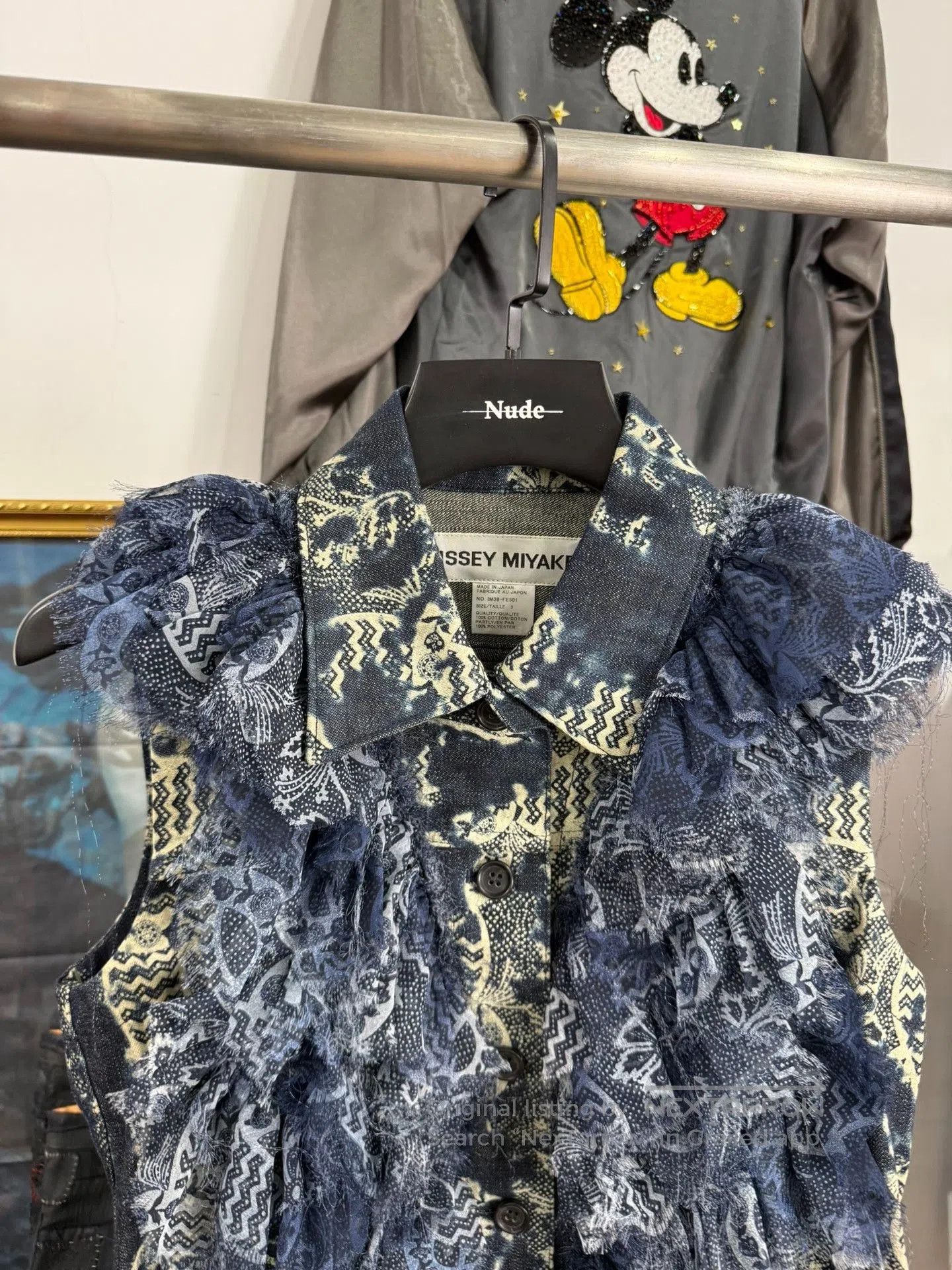 Issey Miyake Issey Miyake Blue Floral Ruffled Vest. Size M / US 6-8 / IT 42-44 - 4 Thumbnail